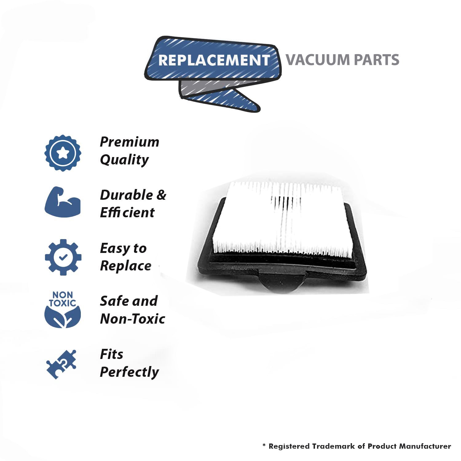 Topvacuumparts Replacement Part For Bissell Exhaust Filter For 7340A, 7340, 7340Q, 7340R, 5200B, 5200 Vac Models # compare to part 2036705