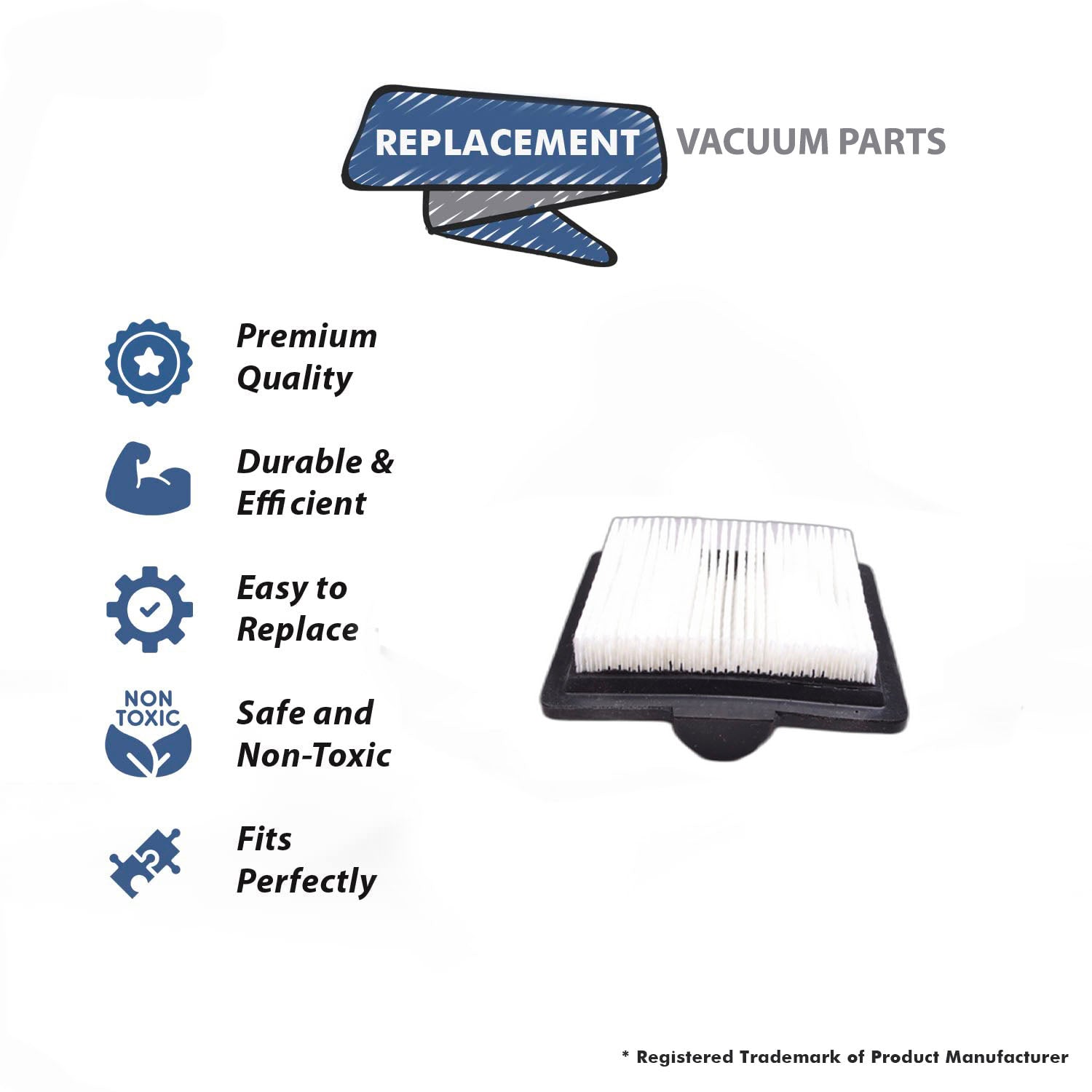 Topvacuumparts Replacement Part For Bissell 5200 Flip It Vacuum Cleaner Exhaust Filter # compare to part 2036705