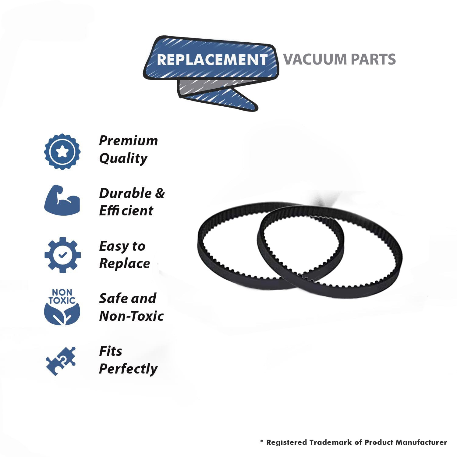 Topvacuumparts Replacement Part For Bissell 8920 Proheat 2X Vacuum Right Side Belt 2Pk # compare to part 2036804