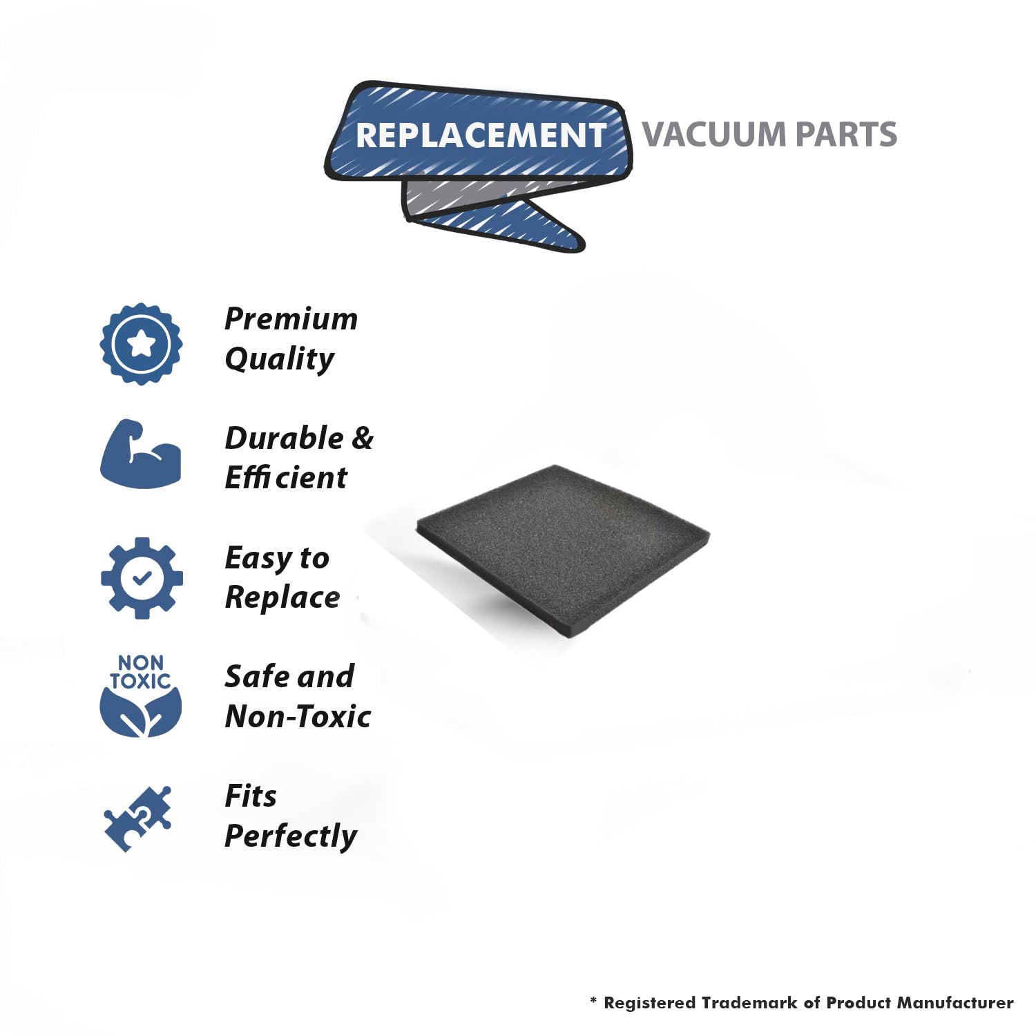 Topvacuumparts Replacement Part For Bissell 33N7H, 66T6H Bagless Canister Vacuum Cleaner Dirt Cup Foam Filter # Compare to Part 2037258