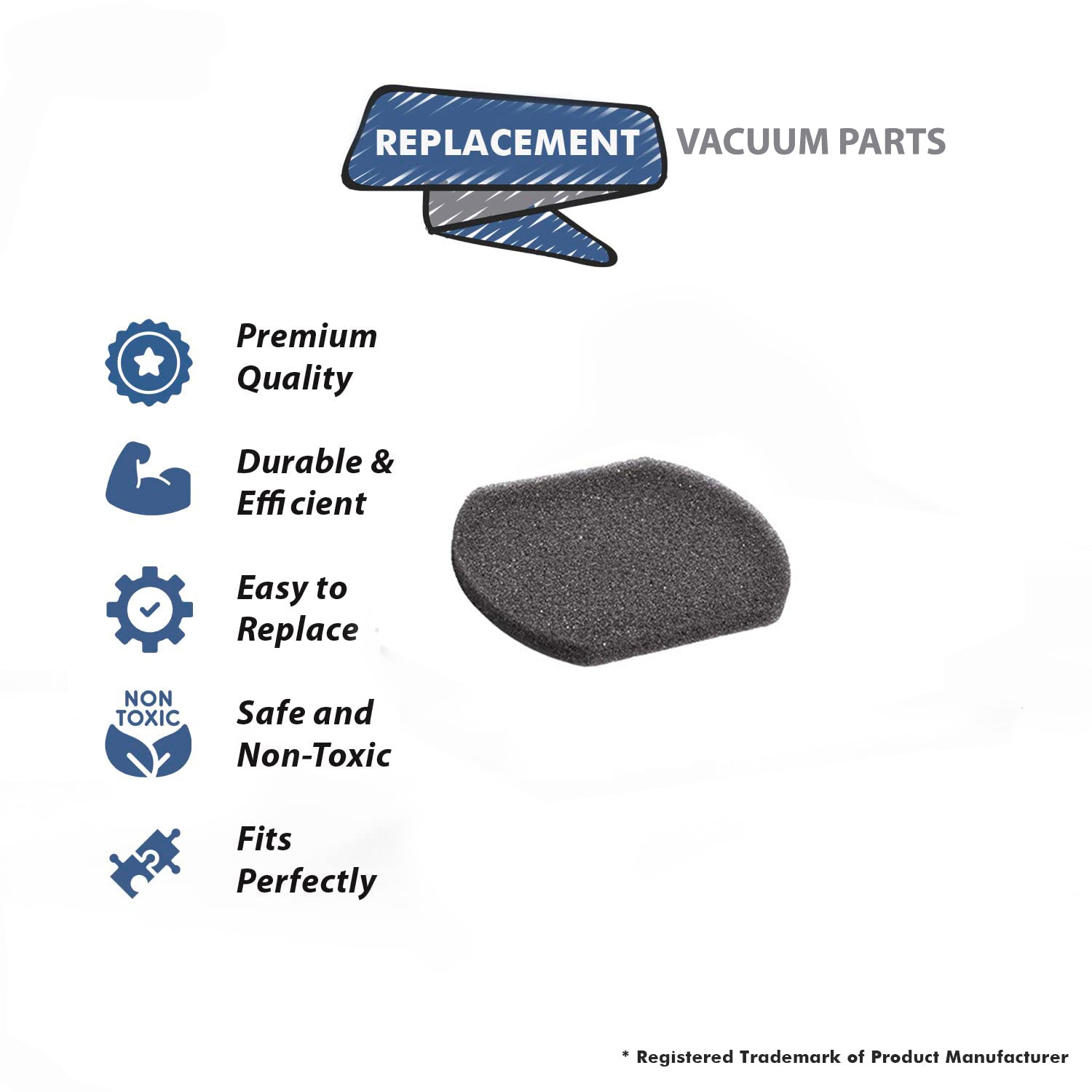 Topvacuumparts Replacement Part For Bissell 3-in-1 Stick Vacuum Cleaner Sponge Foam Genuine Filter Part # Compare to Part 2037424