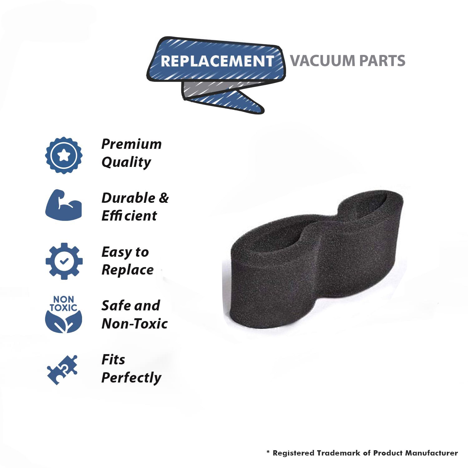 Topvacuumparts Replacement Part For Part For Bissell 2 Pk,Vacuum Outer FOAM Filter # compare to part 2038161