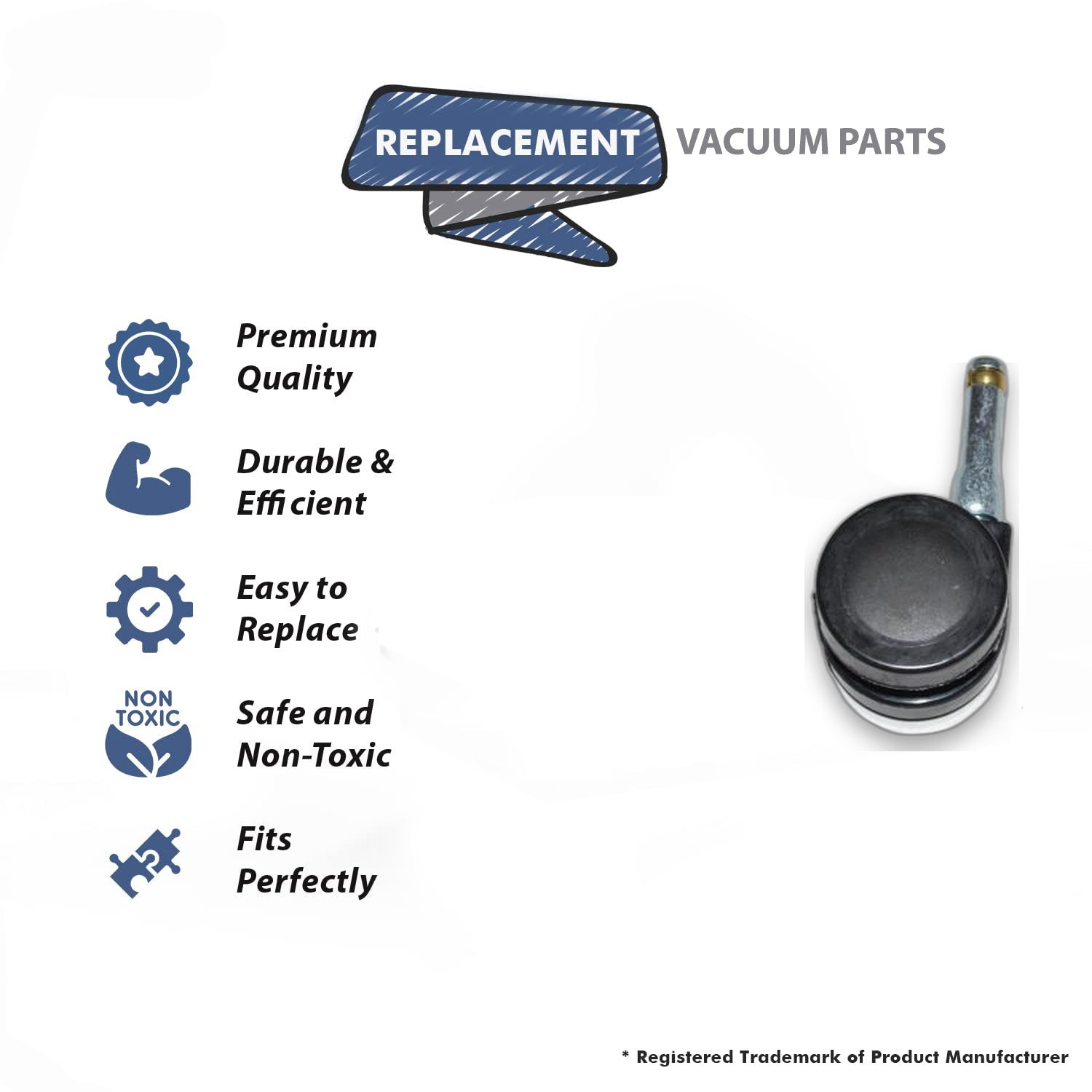 Topvacuumparts Replacement Part For Numatic Commercial Canister Vacuum Cleaner Castor Wheel # compare to part 204111