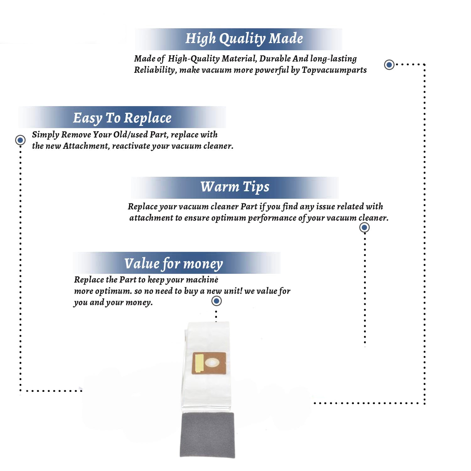 Topvacuumparts Replacement Part For Royal RY2000 Canister Vacuum Micro-Filtration # compare to part 214