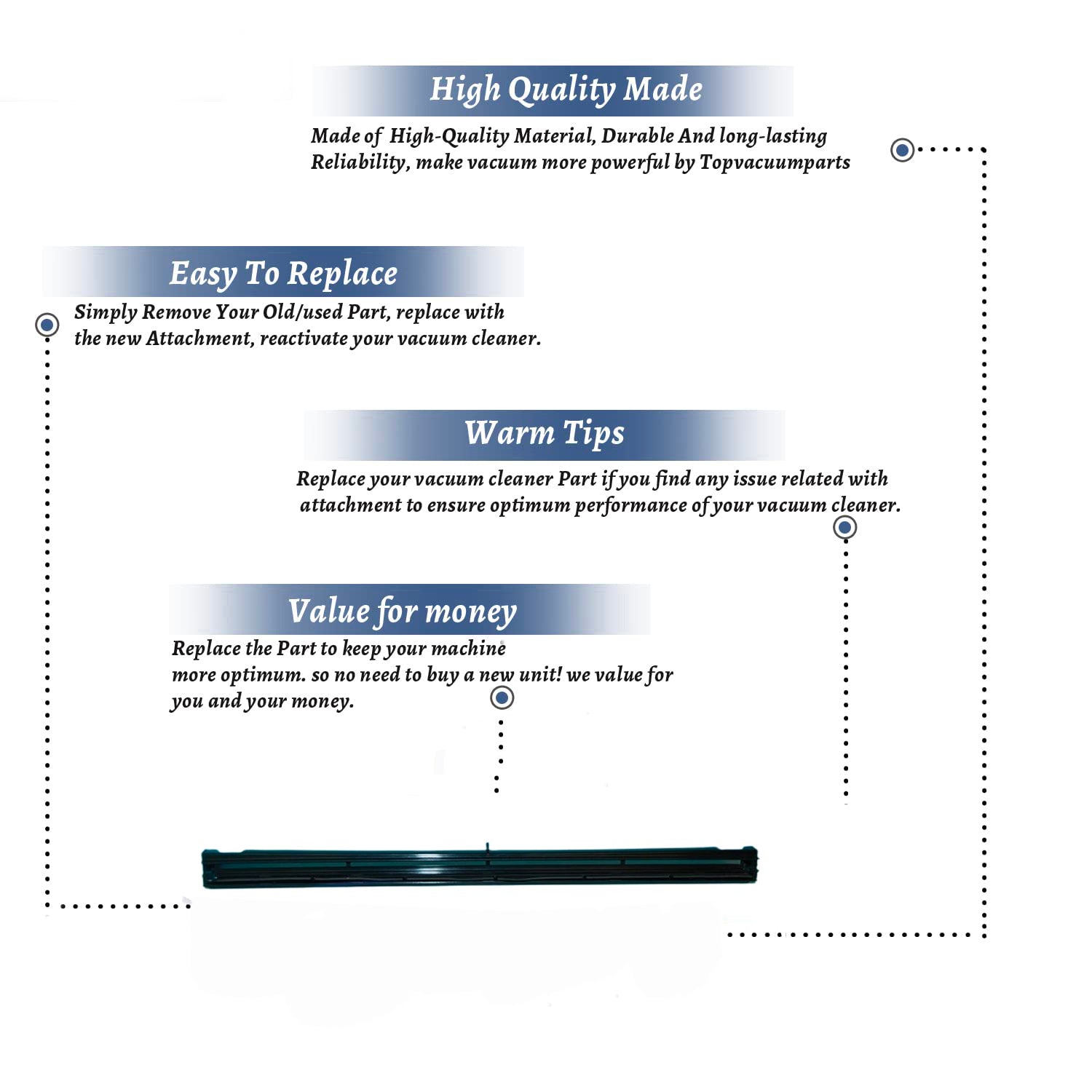 Topvacuumparts Replacement part for Bissell 1690/1695 vacuum cleaner Bare floor tool # Compare to part 2149131, 014-9131