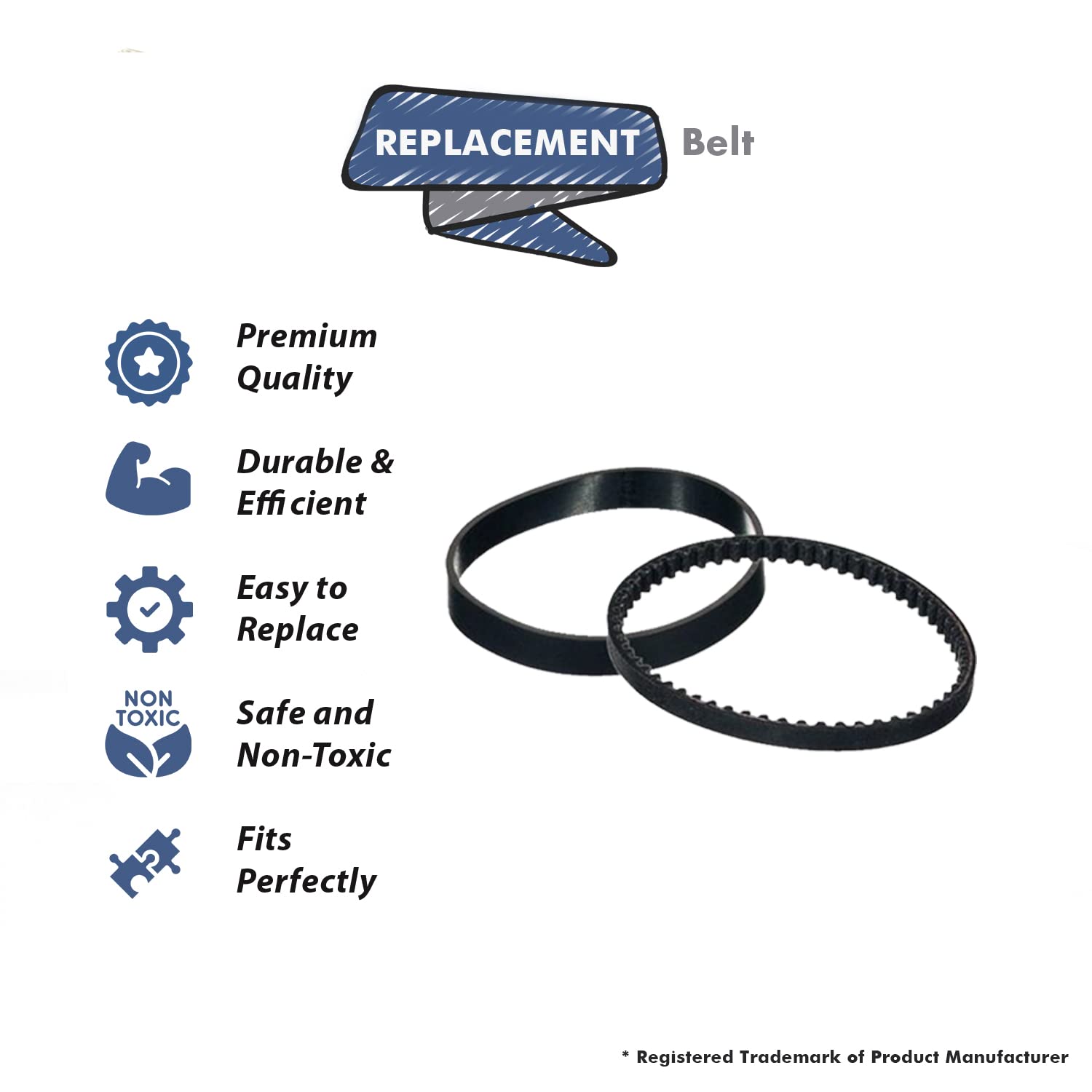 Topvacuumparts , Replacement Part for Bissell ProHeat Carpet Shampooer Steamer 2 Belts Set [New Belts] # Compare to Part 2150628 & 0150621