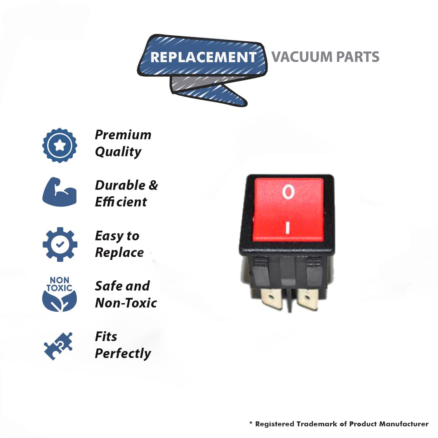 Topvacuumparts Replacement Part for Numatic HVR 200 Canister Vacuum Cleaner Switch # Compare to Part 220552