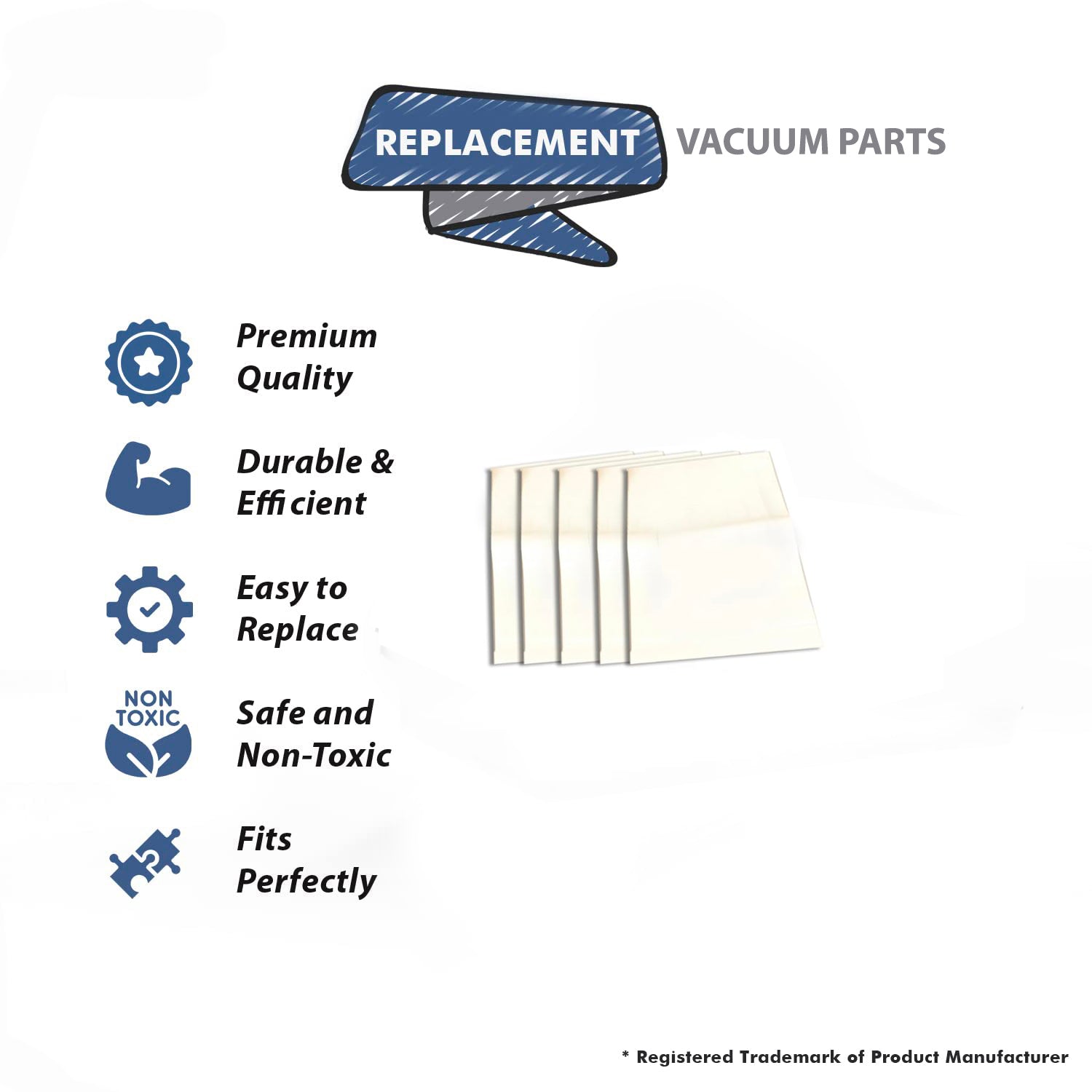 Topvacuumparts Replacement Part for General Electric Canister Vacuum Cleaner Replacement Paper Bags 5PK # compare to part IM220SW