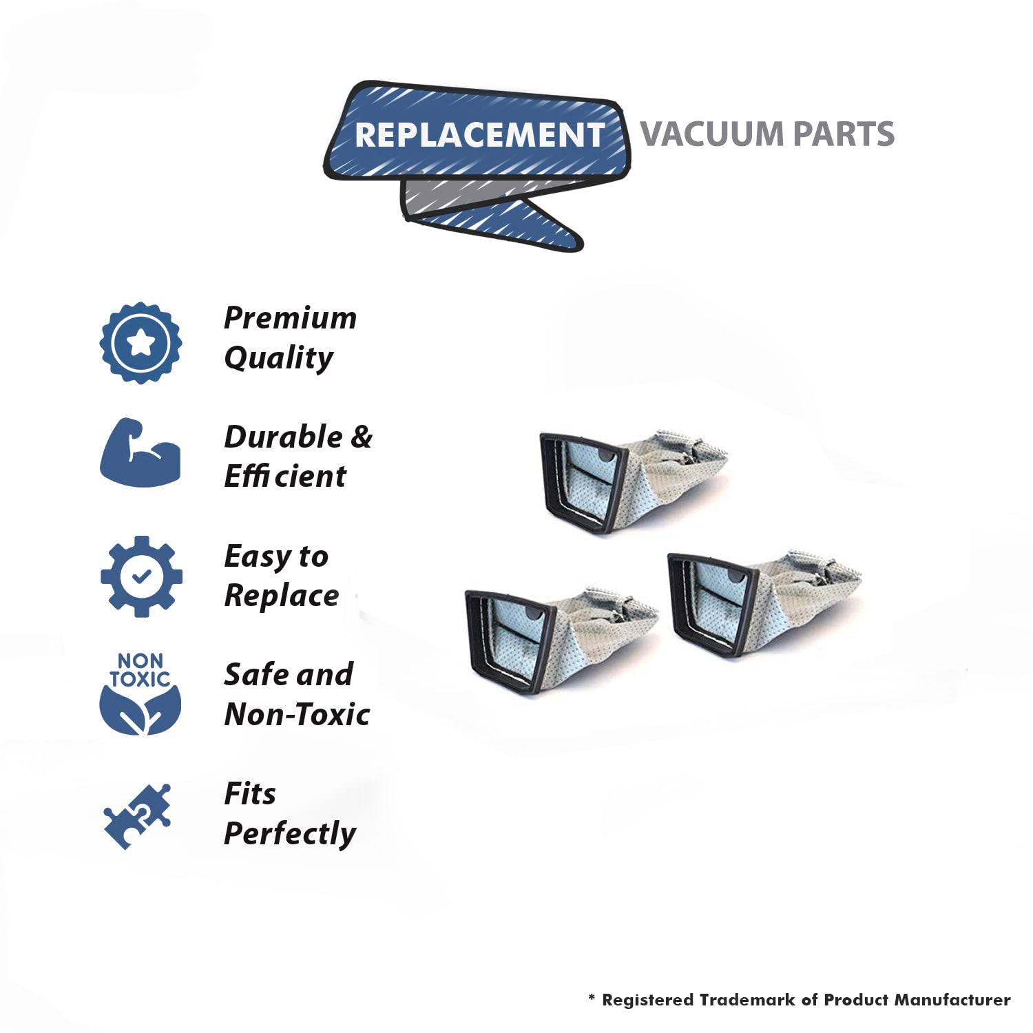 Topvacuumparts HEPA Cloth Filter Bags Replacement for Hoover Porta Power Swingette S1015 Commercial Canister # compare to parts 228