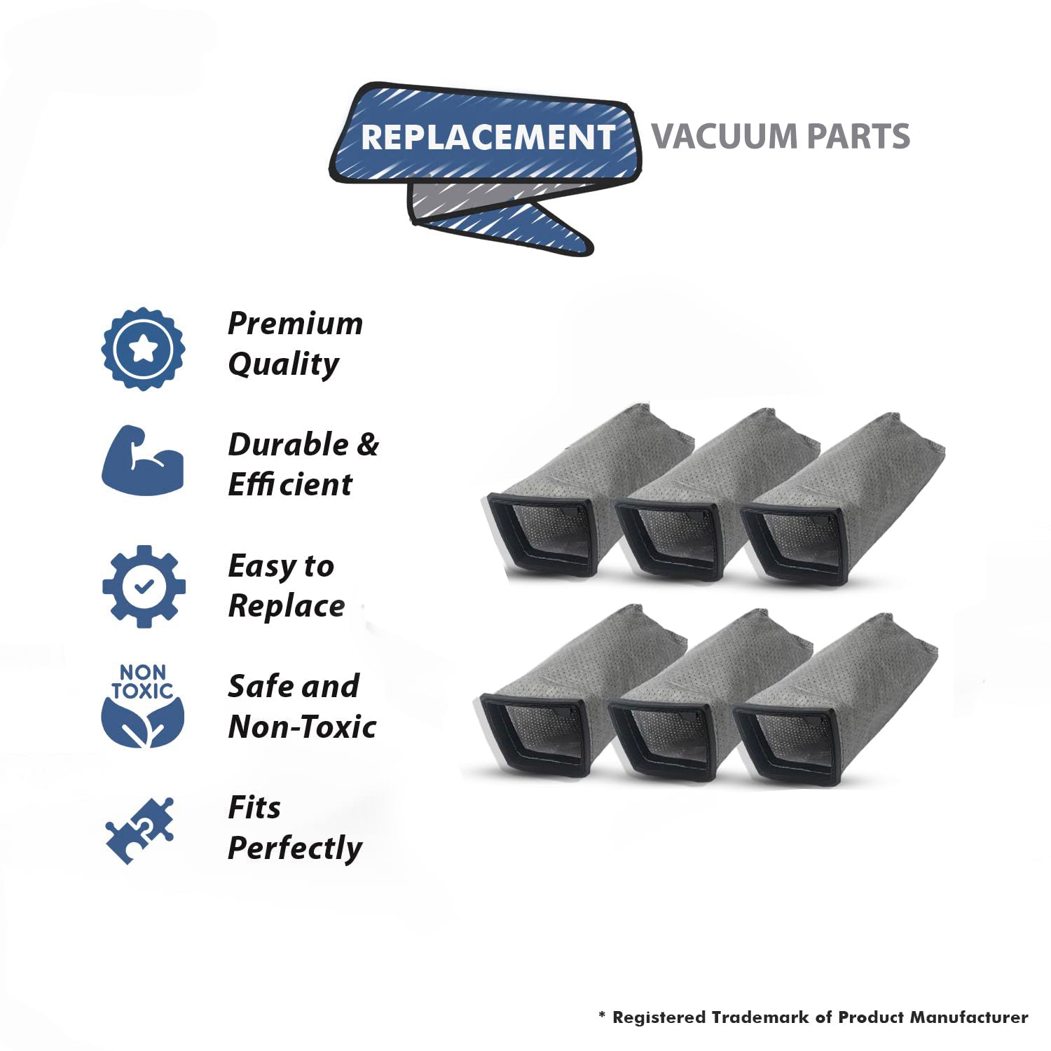 Topvacuumparts HEPA Cloth Filter Bags Replacement for Hoover Porta Power Swingette S1015  CH30000 Commercial Canister # compare to parts 228