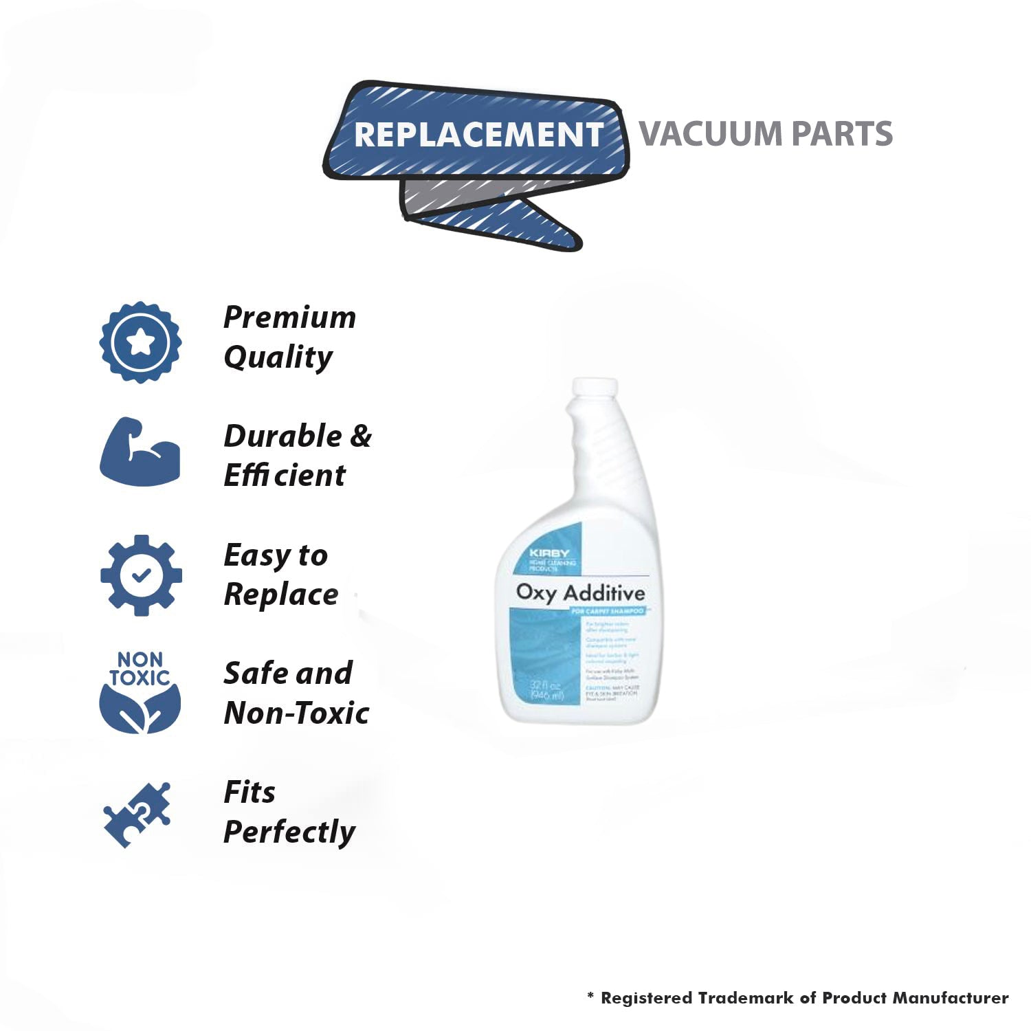 Topvacuumparts Replacement Part For Kirby Oxygen Additive Brightening Carpet Shampoo Bottle # Compare To Part 228609S