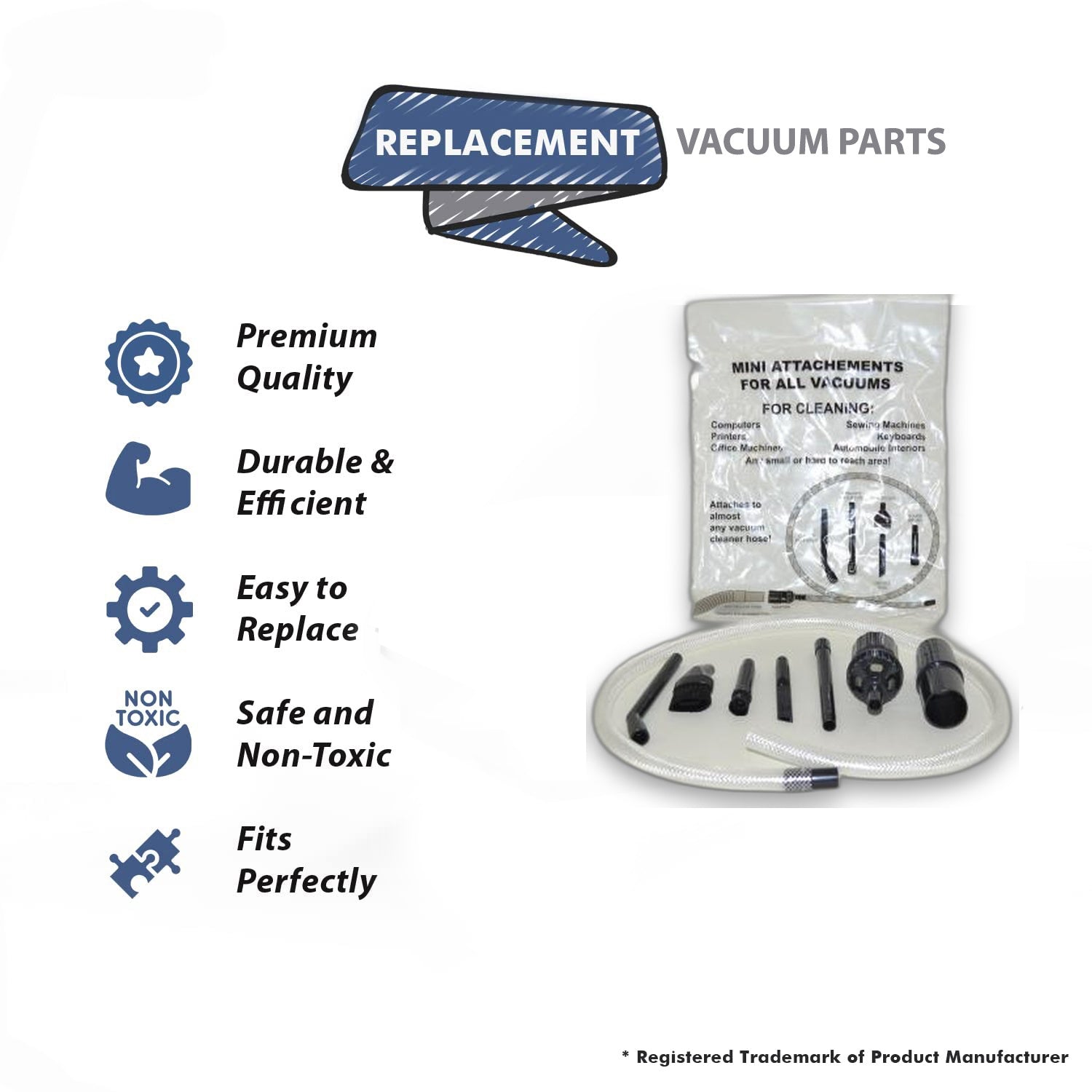 Topvacuumparts Replacement Part For Fit All Vacuum Cleaner Micro Mini Attachment Kit Great for Computers # compare to part 23-4900-04
