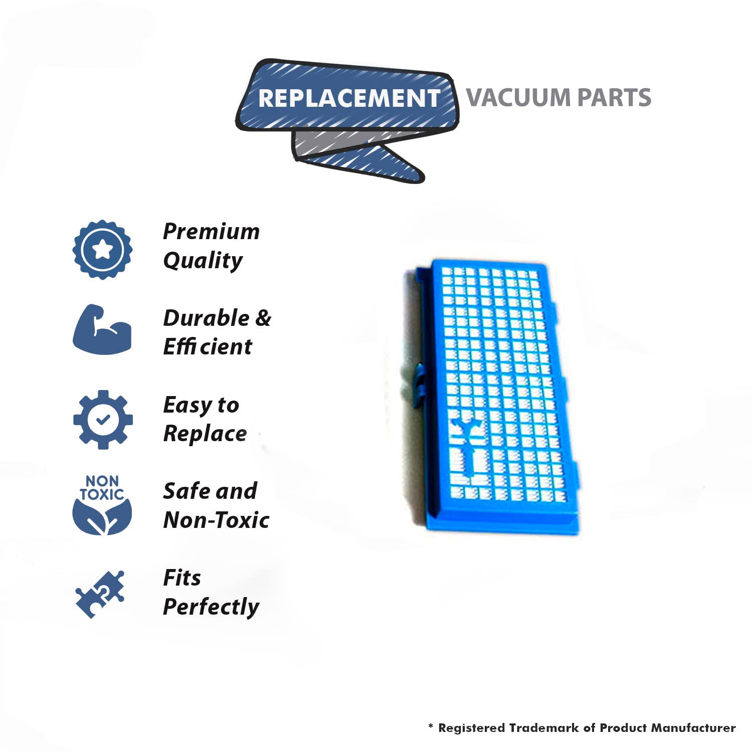 Topvacuumparts Fits For Miele Canister S300 and S600 Vacuum Cleaner HEPA exhaust filter with Activated charcoal 2PK # compare to part 250