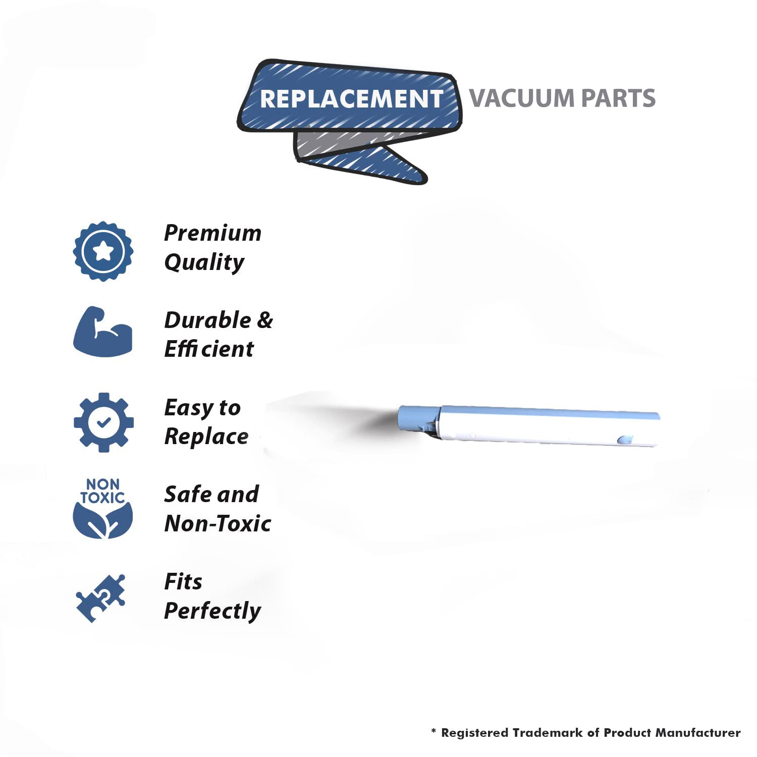 Topvacuumparts Replacement Part For Electrolux Aerus Guardian, 6500 Vacuum Cleaner Blue and White Wand # compare to part 26-1909-15