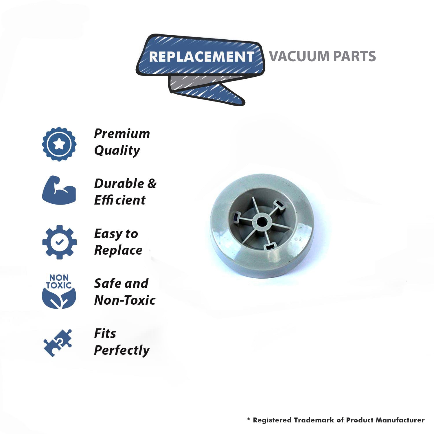 Topvacuumparts Replacement Part For Electrolux Super J, Olympia Silverado Vacuum Cleaner Beige Rear Wheel # compare to part 26-7932-96