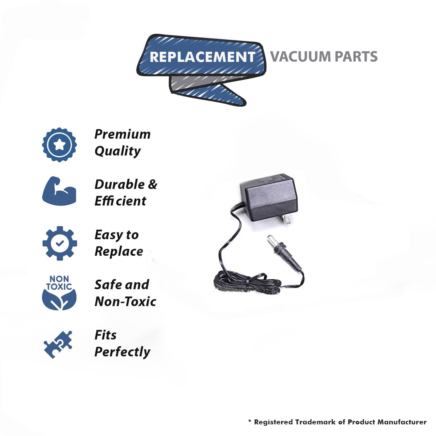 Topvacuumparts Replacement Part For Eureka 94A Brush Up Vacuum Cleaner Charger Transformer # compare to part 26655-1