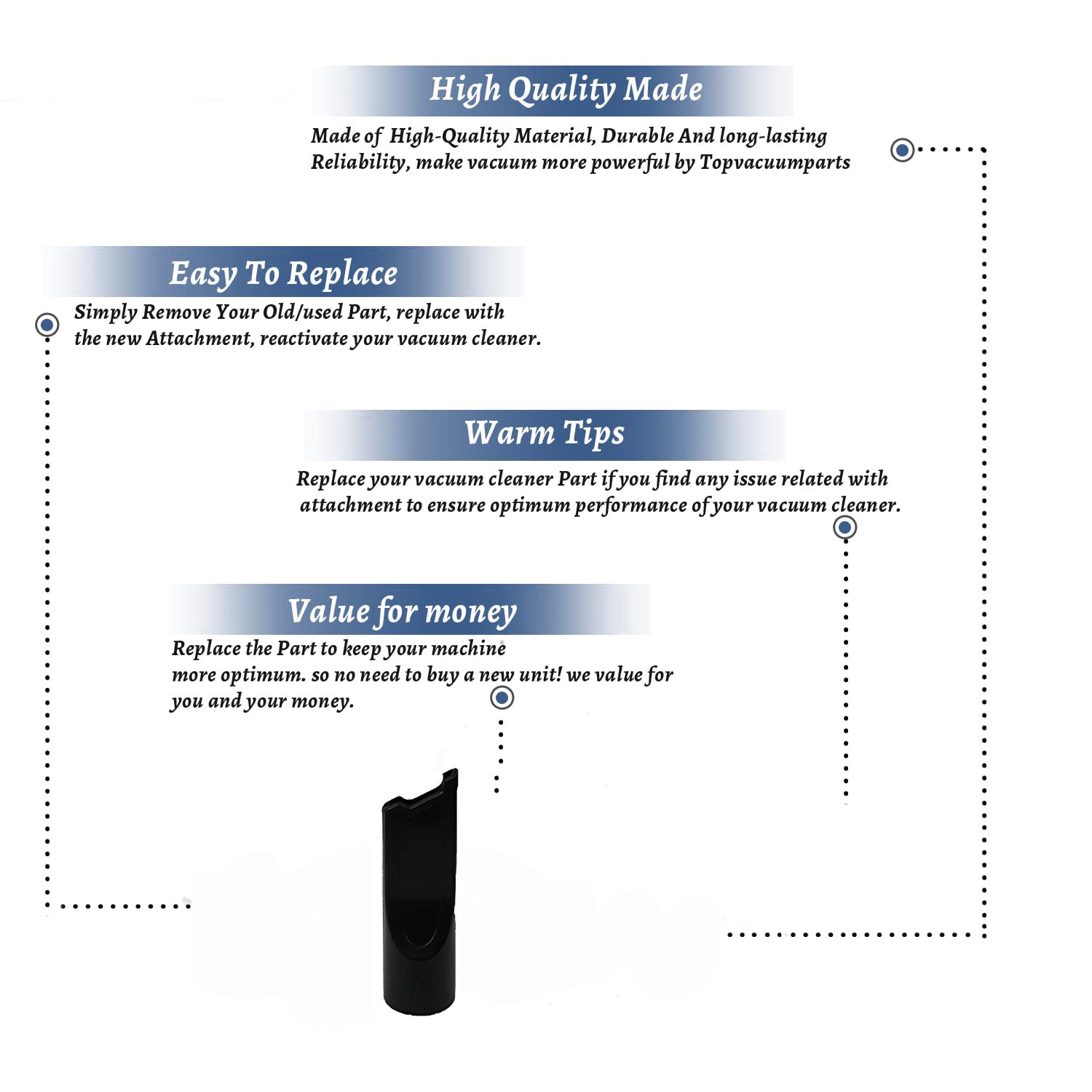 Topvacuumparts Replacement Part For Cirrus Vaccum Cleaner VC439 Canister Crevice Tool # compare to part 26B11VC439
