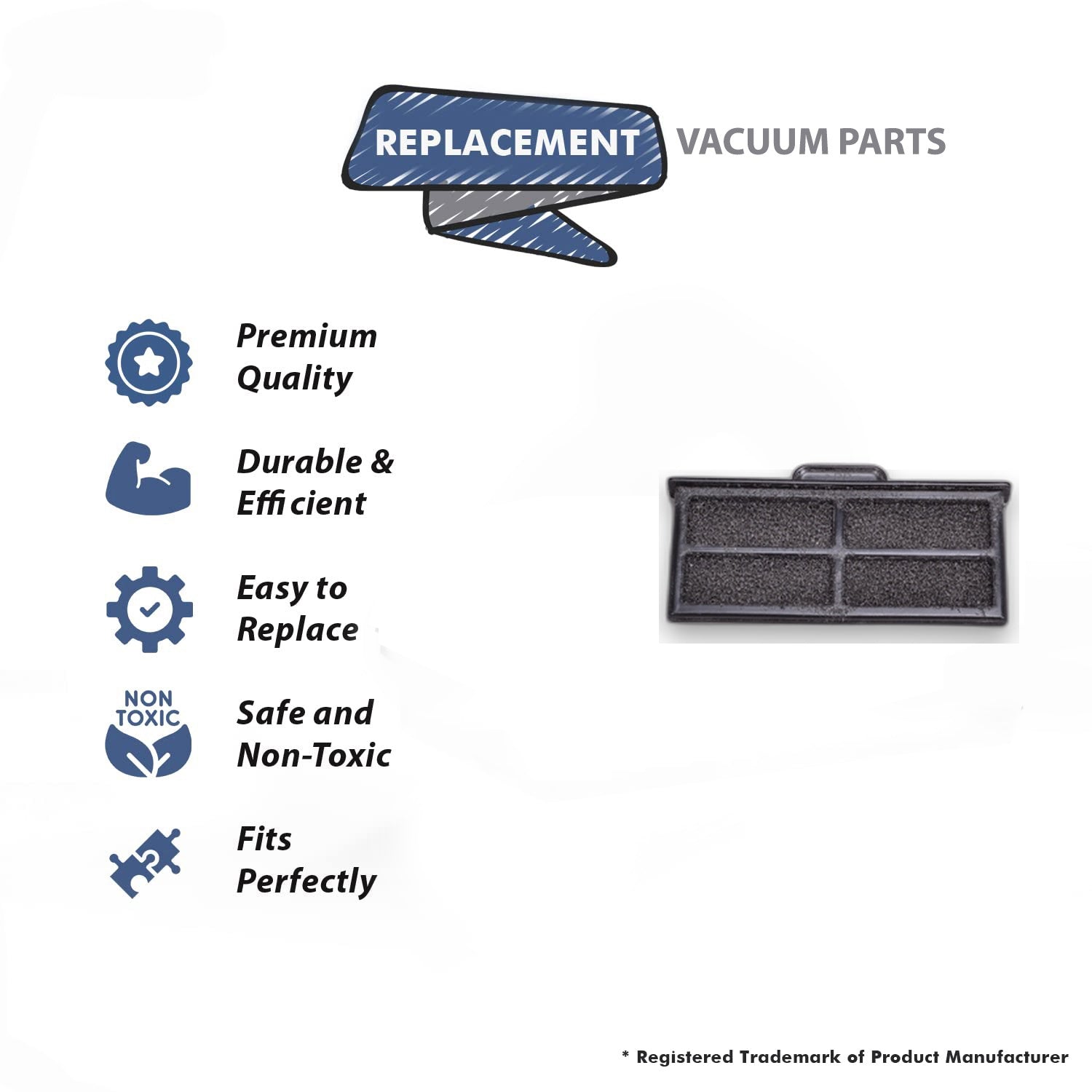 Topvacuumparts Replacement Part For Dirt Devil CE7900 Extractor Vacuum Cleaner Foam Filter # compare to part 2790537600