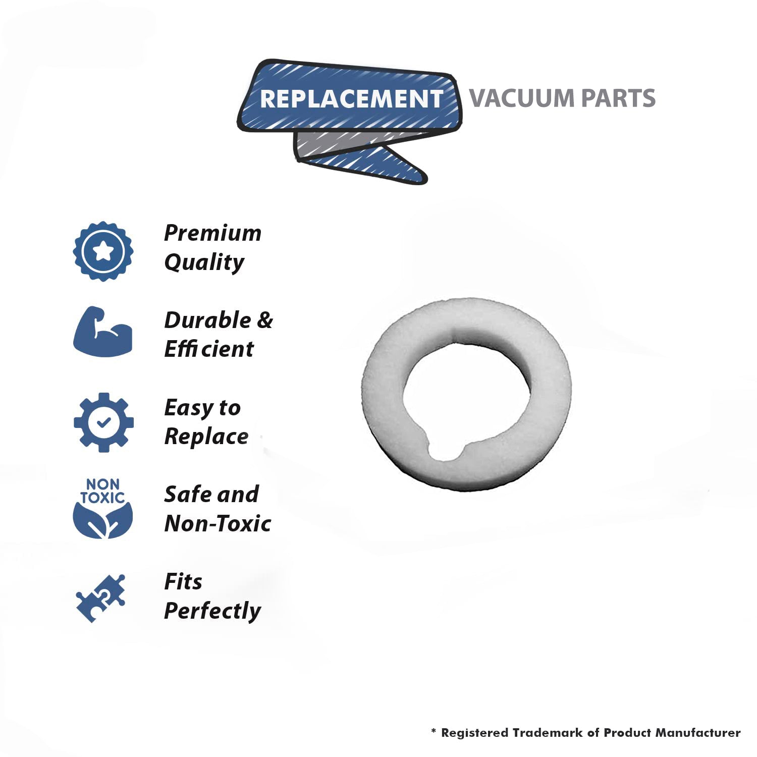 Topvacuumparts Replacement Part For Filter Queen canister vacuum Cleaner batting filter Wrap around # compare to part 30-2309-01