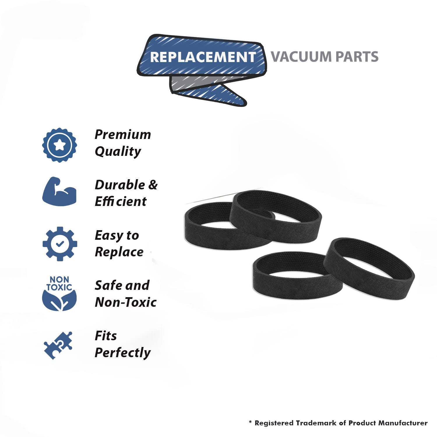 Topvacuumparts Replacement for Kirby Vacuum Belt 4-Pack  Compatible with All Kirby Upright Vacuum Models #  compare to parts 301291