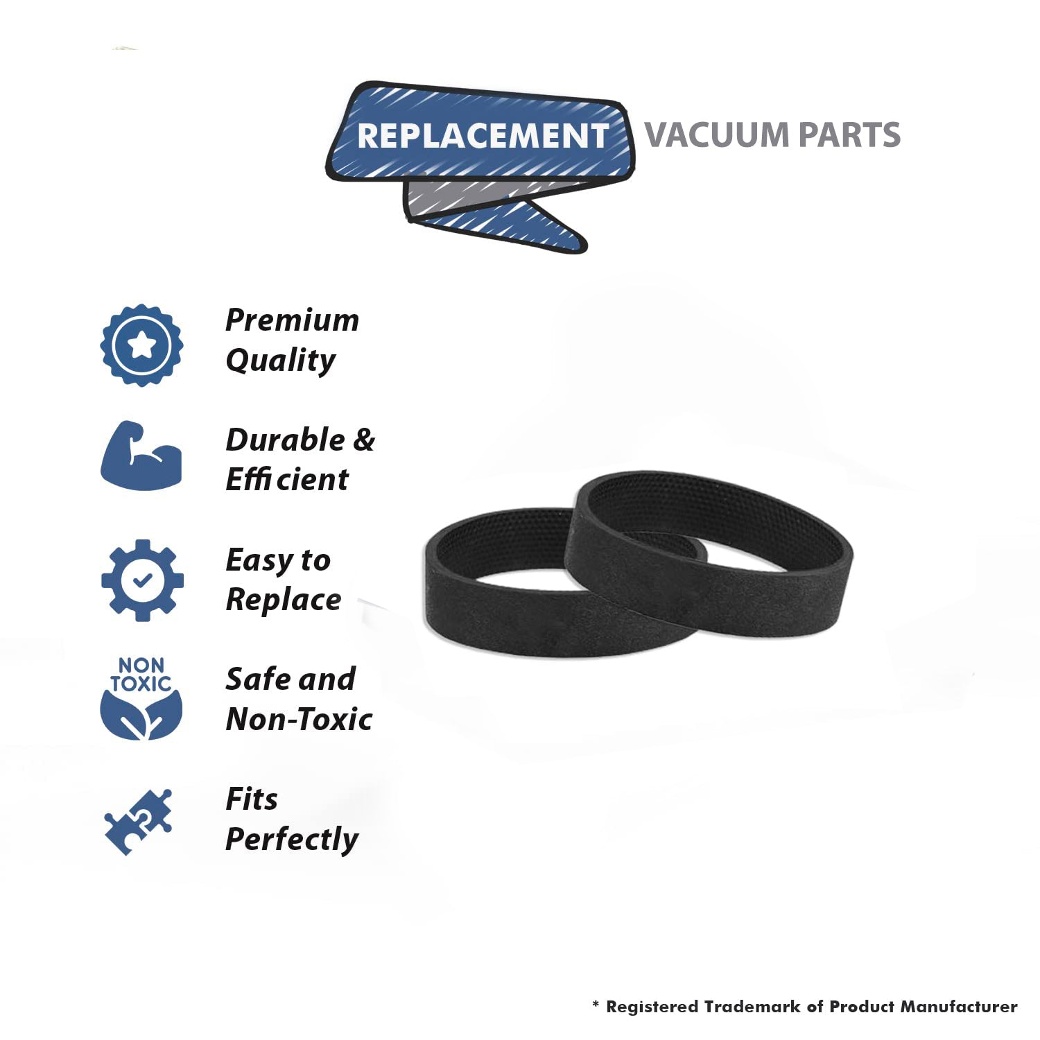 Topvacuumparts Vacuum Belt for Kirby,  Replacement Belt Compatible with Kirby Sentria Series, Avalir 2, G3 G4 G5 G6 G7 (2 Pack) # 301291S