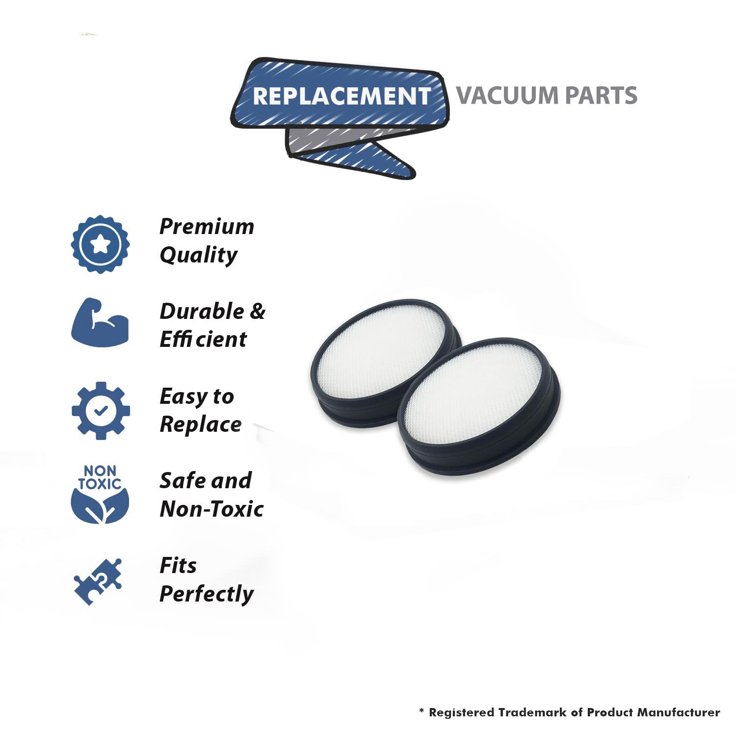 Topvacuumparts  Replacement Vacuum Filters Fits for Hoover UH70905 UH72400 UH70400 Windtunnel 3 Pro Steerable Pet Bagless Upright Vacuum,2pk#303903001