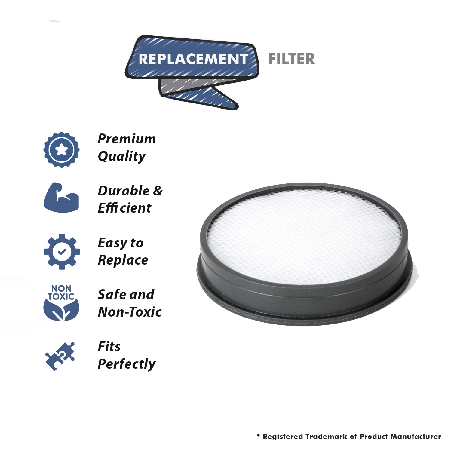 Topvacuumparts Replacement Hoover For Upright Vacuum Cleaner Filter  Windtunnel Air Steerable Bagless Works With UH72400# compare to part 303903001