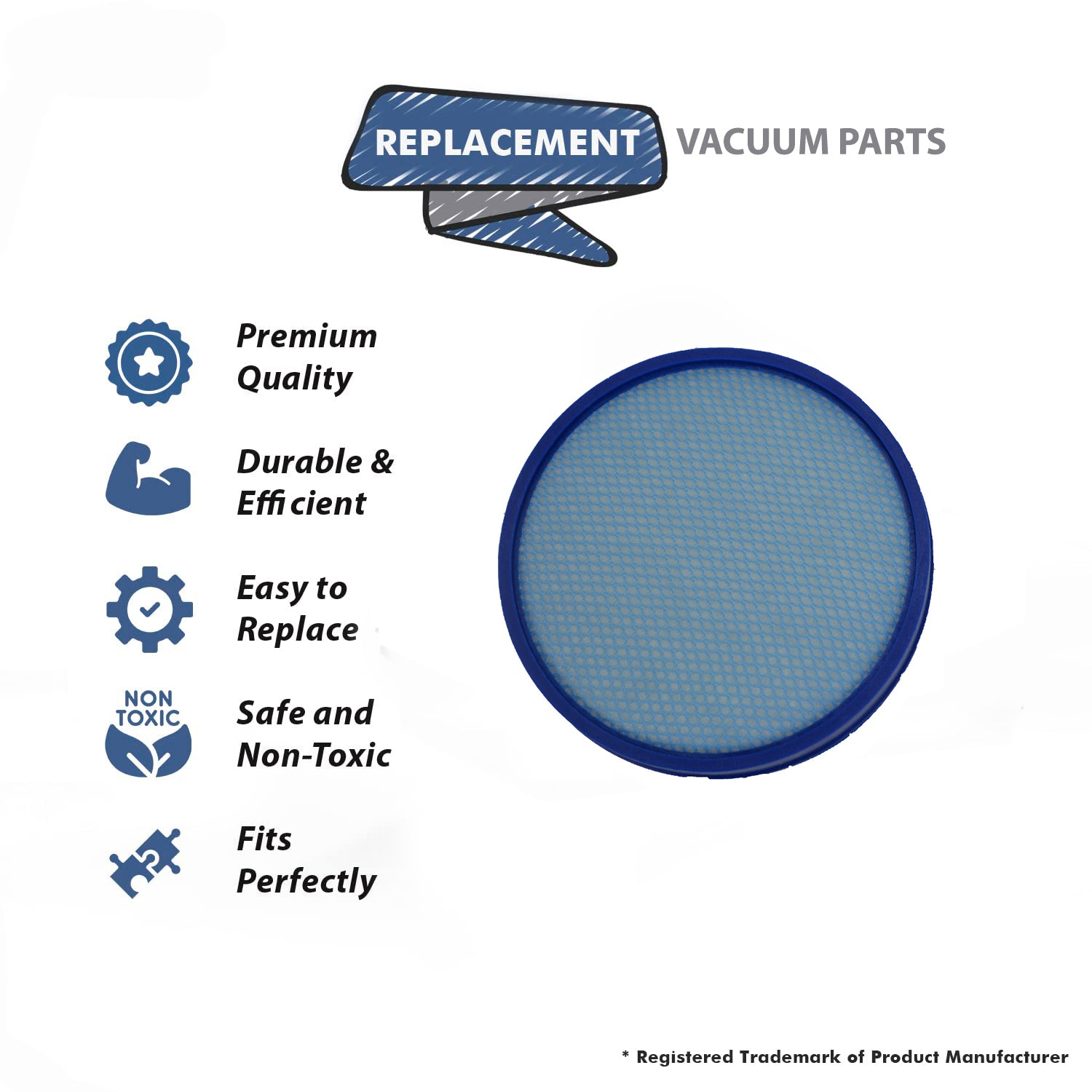 Topvacuumparts 10 Pack 304087001 Filter Fits For Hoover WindTunnel Rewind UH71350V,UH71300,UH71250 # compare to parts 304087001