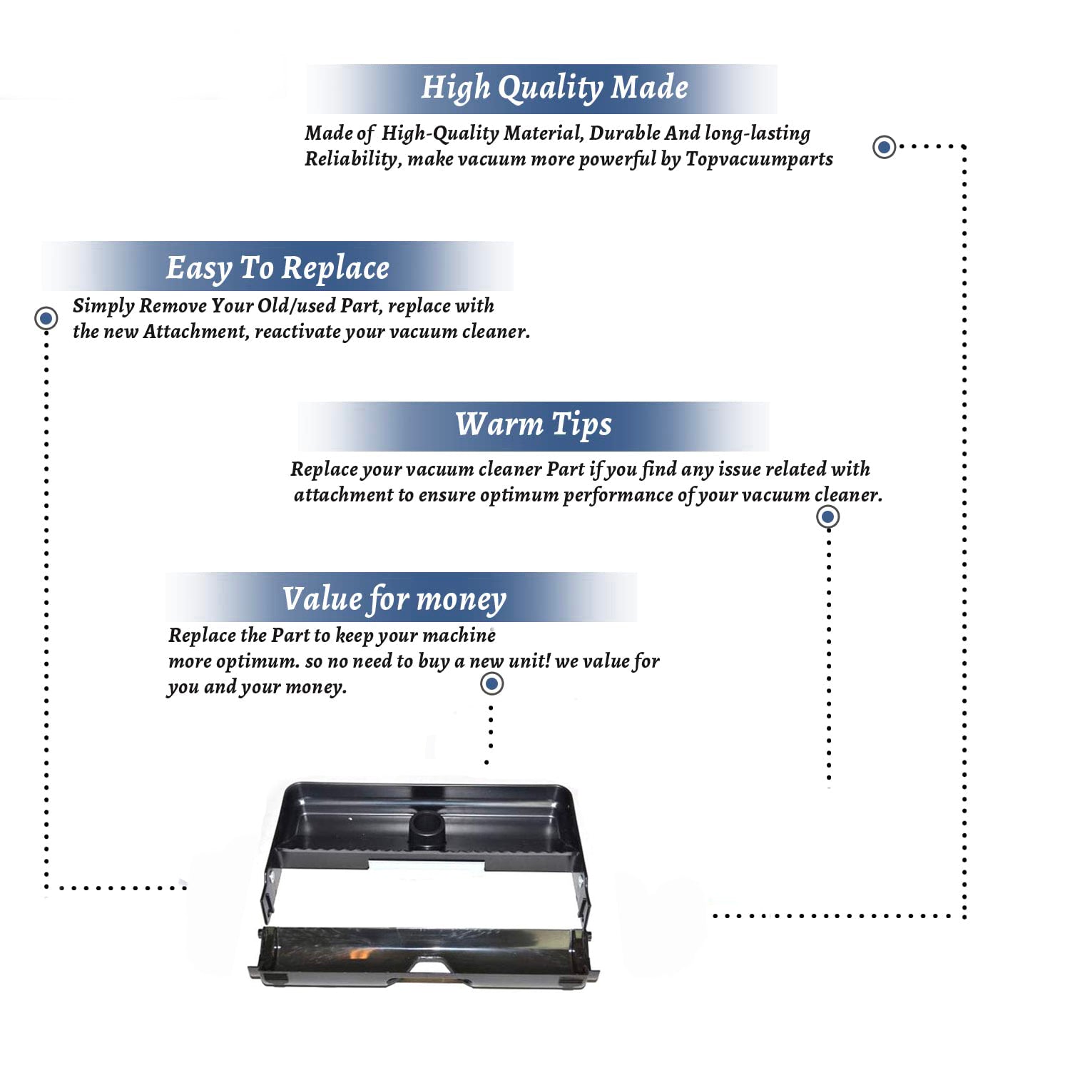 Topvacuumparts Replacement Part For Vacuum Cleaner Rug Renovator Tray Kirby Part # compare to part 304784S