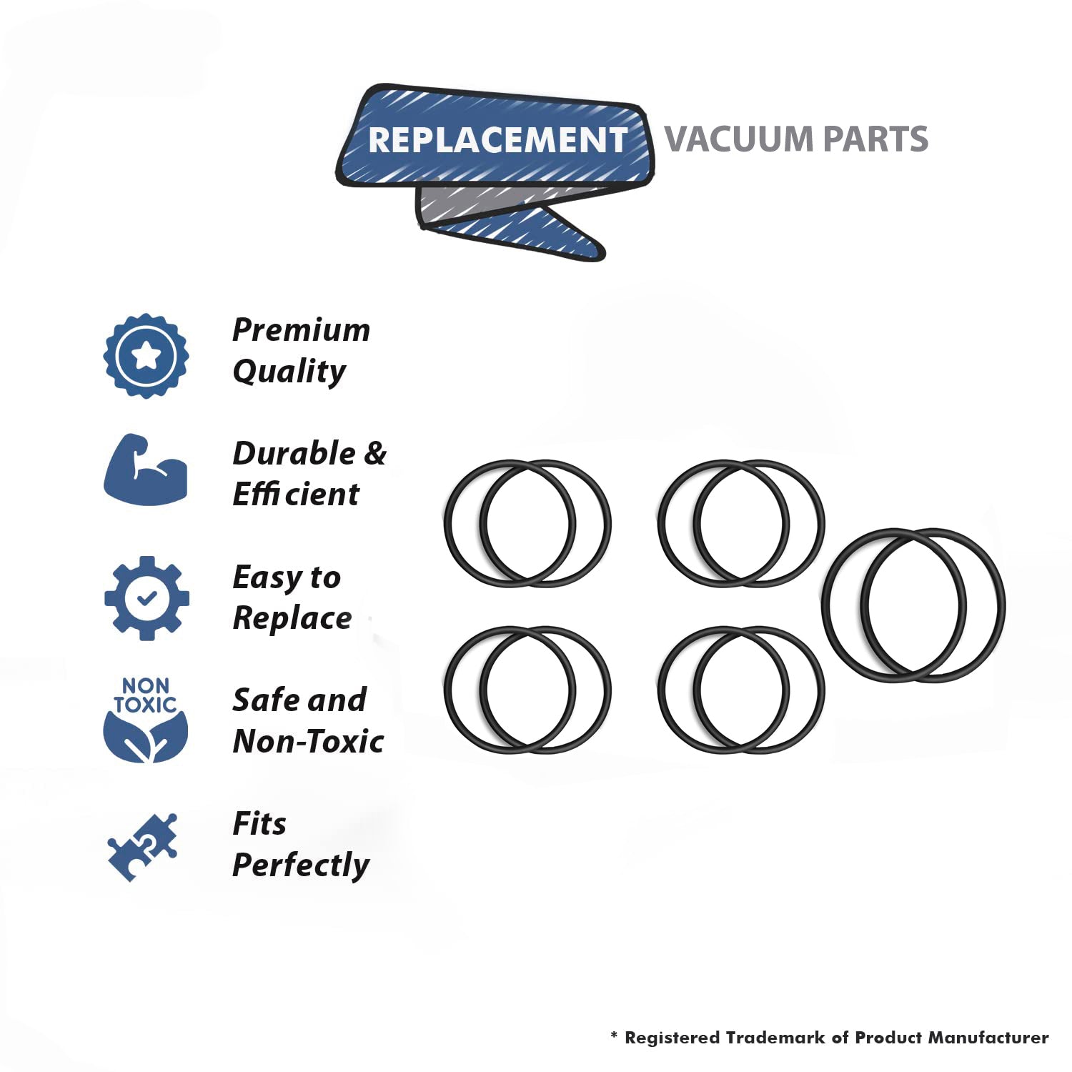 Topvacuumparts Replacement for Eureka/Sanitaire Upright Round Vacuum Belts 10 Pack # compare to parts 30563B