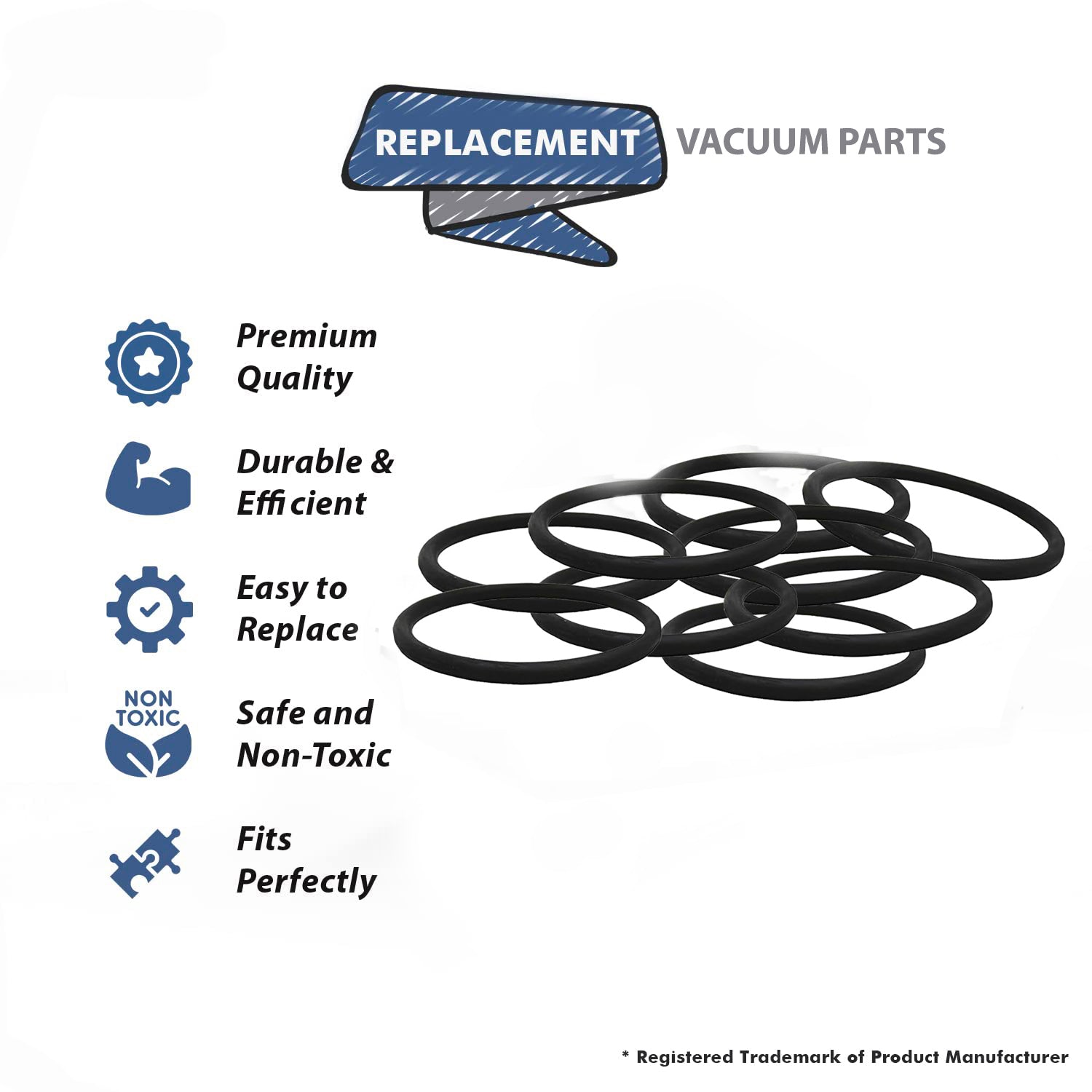 Topvacuumparts Fits For Eureka Vacuum Cleaner Belt for 600, 1400, 1900, 2000, 2100, 4000 # compare to parts 30563B