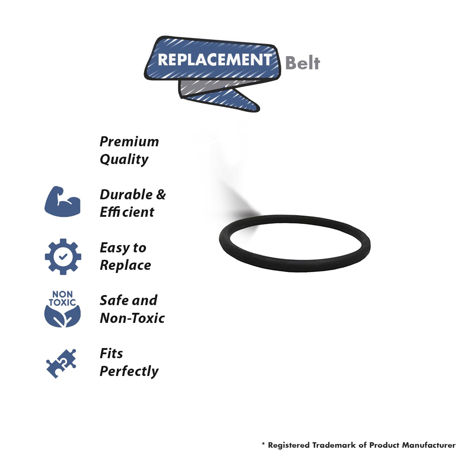 Topvacuumparts Replacement Part for Eureka Upright Vacuum Rounded Belt Heavy Duty SC684E, SC684E Models 1PK # Compare to Part 30563B