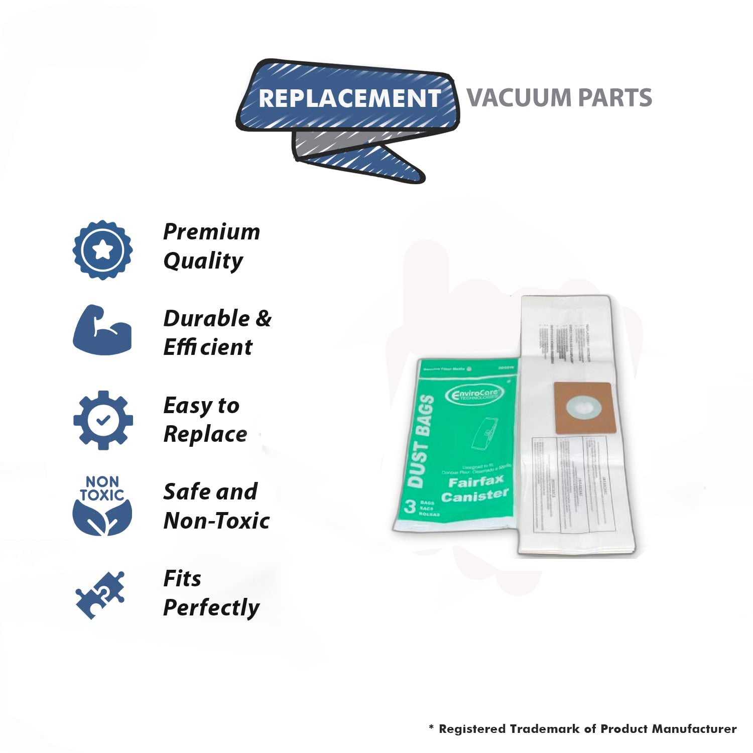 Topvacuumparts Replacement Part For Fairfax Canister Vacuum Cleaner Paper Bags Four Pack # compare to part 405272