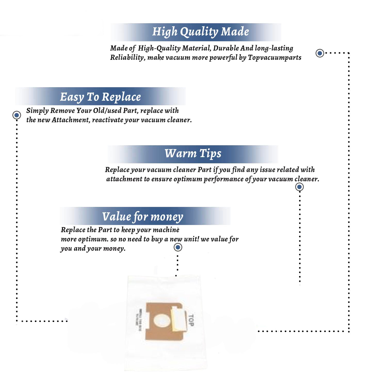 Topvacuumparts Replacement Part For Eureka CN-2 Microfiltration Vacuum Bags (2 Pack 6 Bags) # compare to parts 316