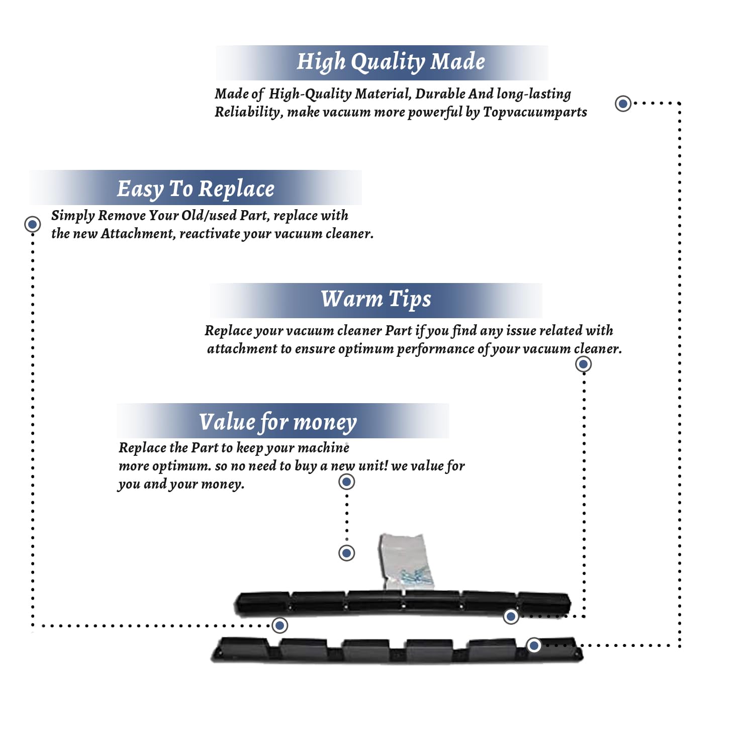 Topvacuumparts Replacement Part For Fit All, Commercial Vacuum Cleaner Magnet Clean 16