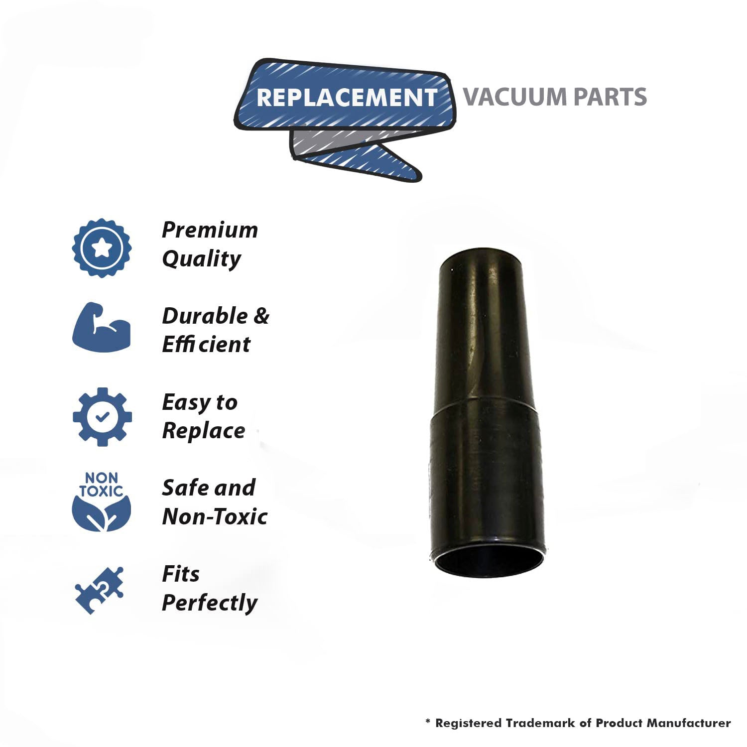Topvacuumparts Replacement Part For Fitall Vacuum 1 1/4 Long Taper Black Cuff # compare to part 32 1323 62