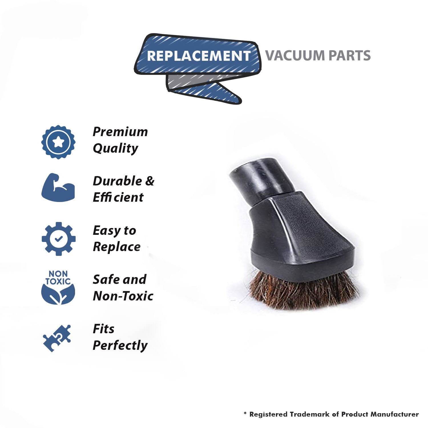 Topvacuumparts Replacement Part For Miele, 35MM wide, Horse Hair Vacuum Cleaner Dusting Brush # compare to part 32-1618-04