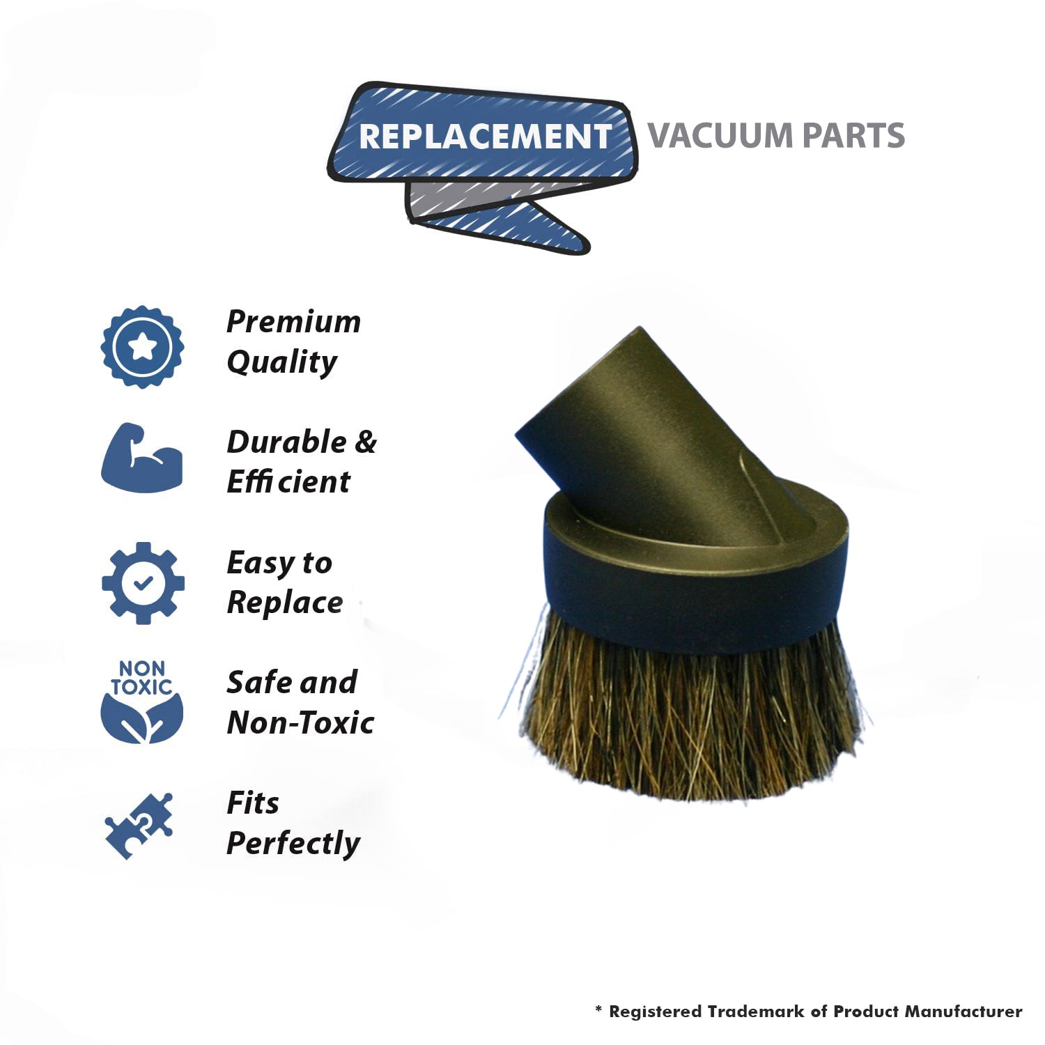 Topvacuumparts Household Cleaning Vacuum Brush Attachment - Horse Hair Vacuum Cleaner Shop Vac # compare to parts 32-1640-68