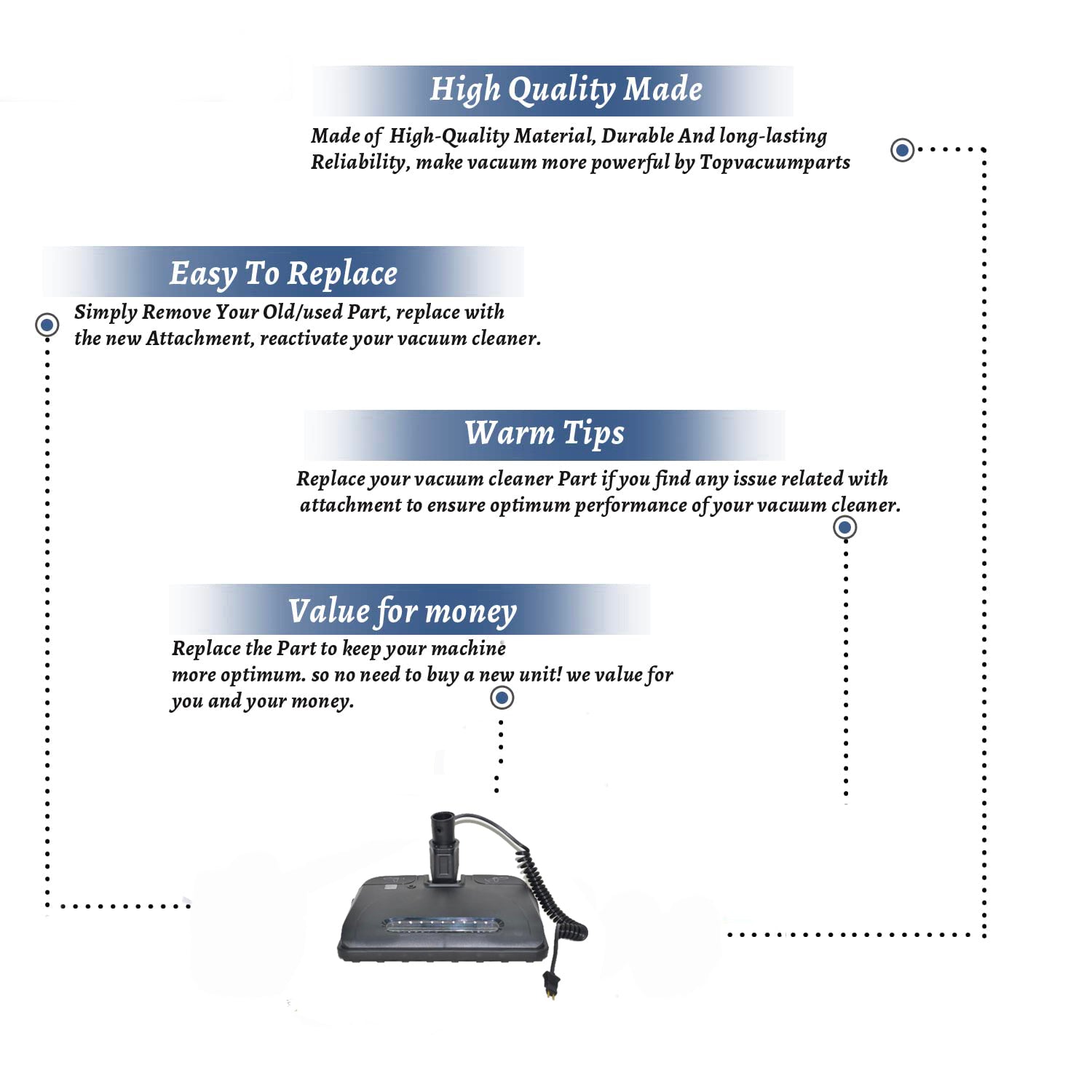 Topvacuumparts Replacement Part For Fit All DS1601 Vacuum Cleaner 12
