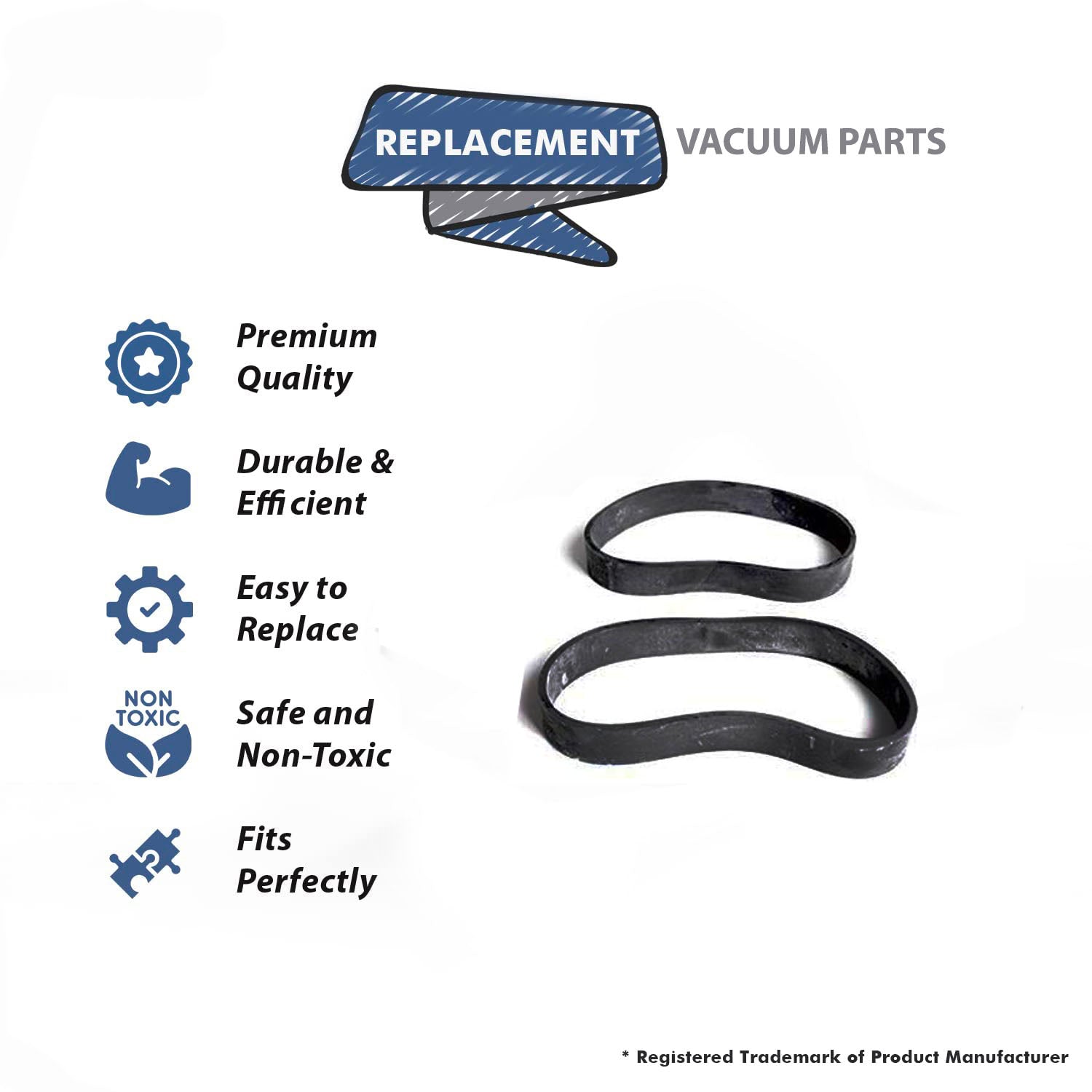 Topvacuumparts Replacement For Bissell 2Pk Flat Belt for Models Style 3 & 5, 3540, 3540B and 3541 Pure Air Deluxe Uprights # compare to part 32034