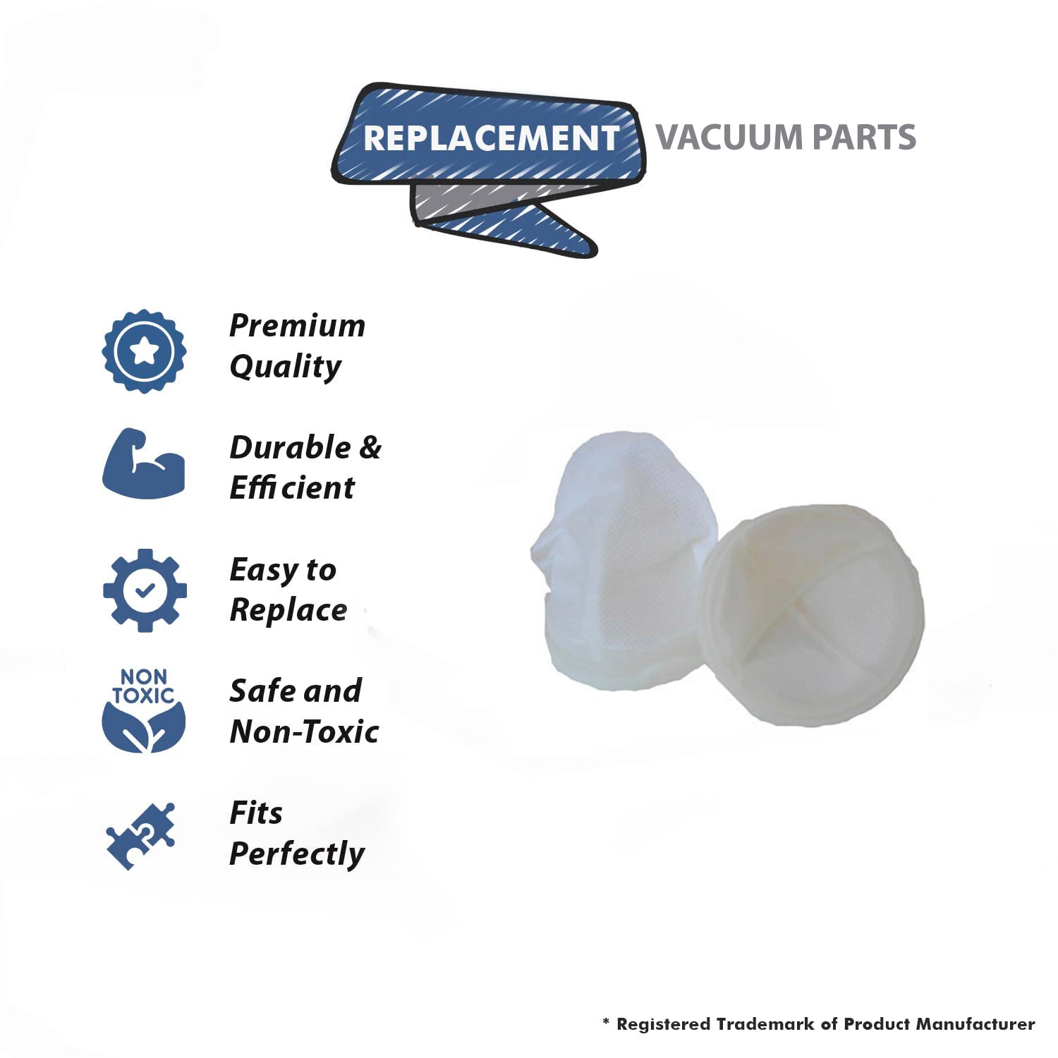 Topvacuumparts Replacement Part For Bissell Vacuum Filter for Feather Weight 3105, 3106, 3045 Models 6PK # compare to part 3204E
