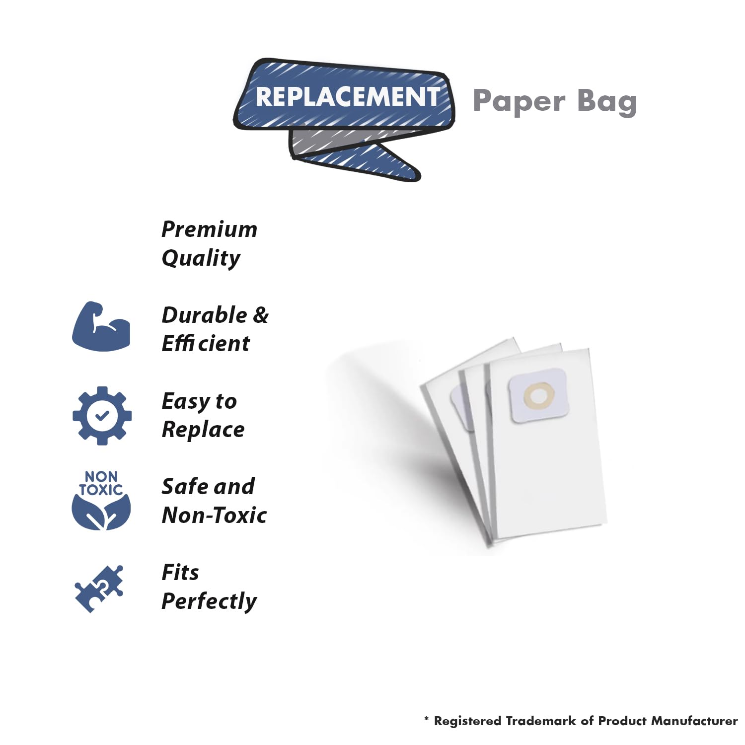 Topvacuumparts Replacement Part For Bissell Style 7 Vacuum Cleaner 3 Paper Bags # compare to part 32120