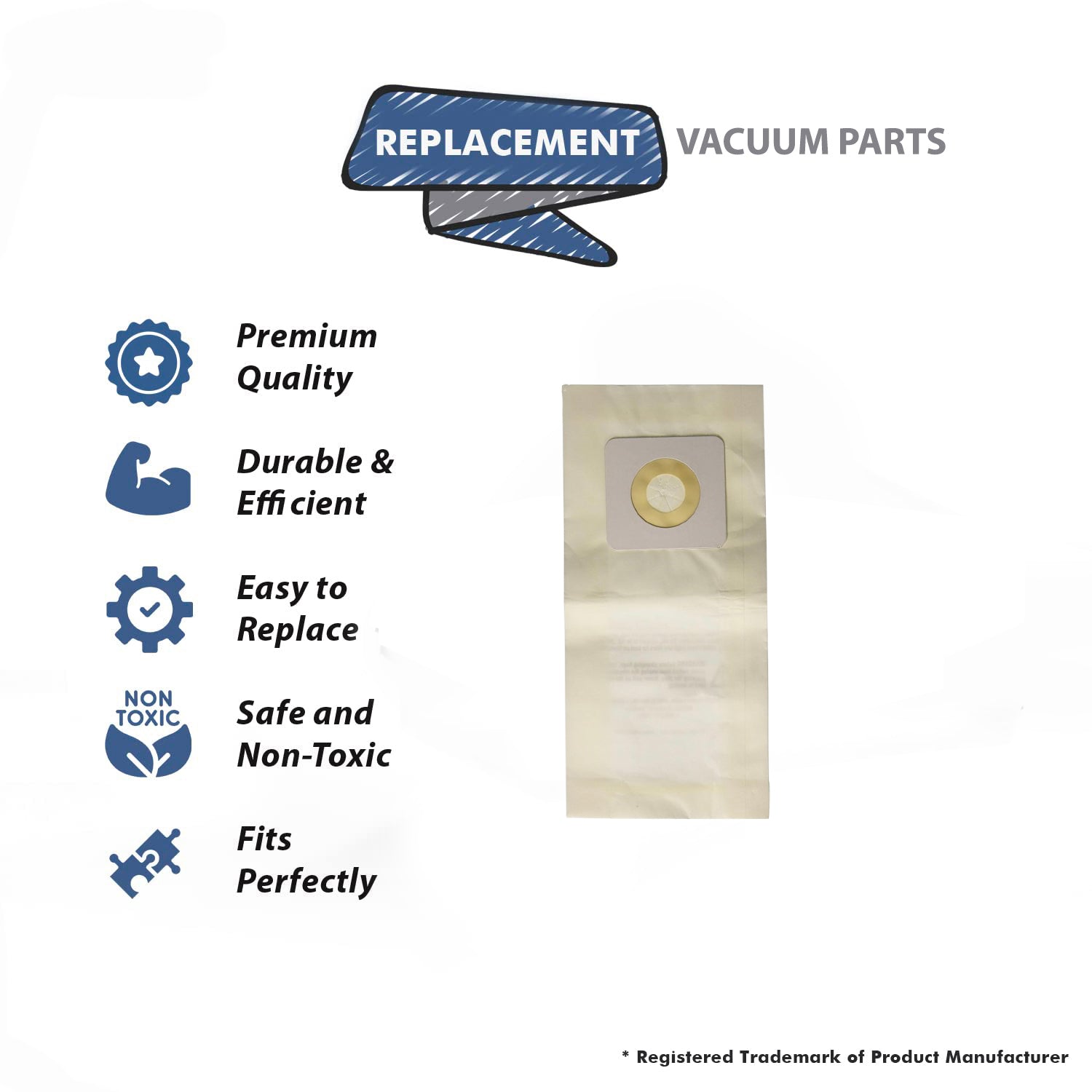 Topvacuumparts Replacement Part For Bissell Style 73522 354571Y7 Paper 6 Bag for Vacuum Cleaner # compare to part 32120