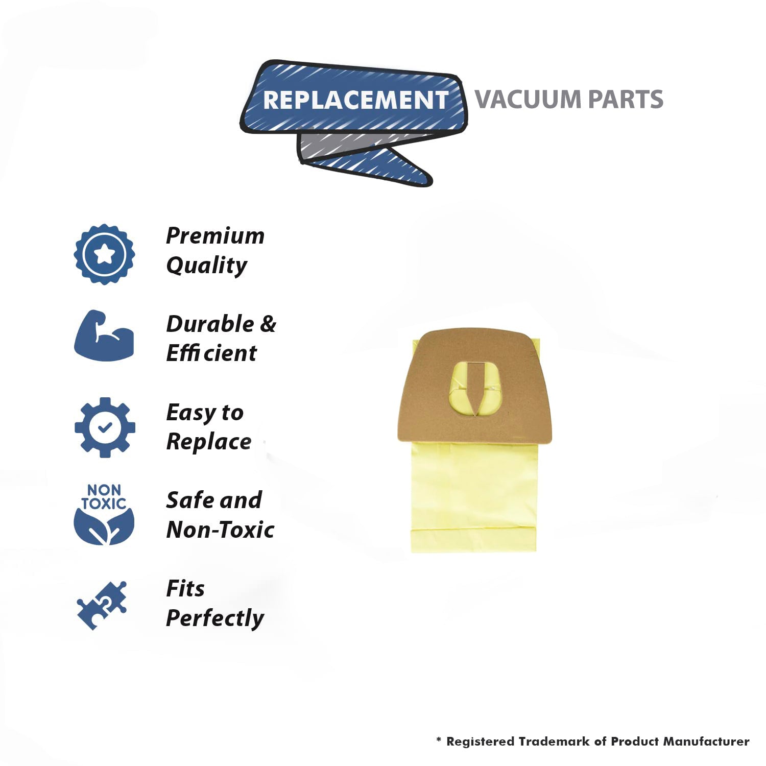 Topvacuumparts Replacement for Dirt Devil Type F Vacuum Bags 3pk # Compare to part 3300480001