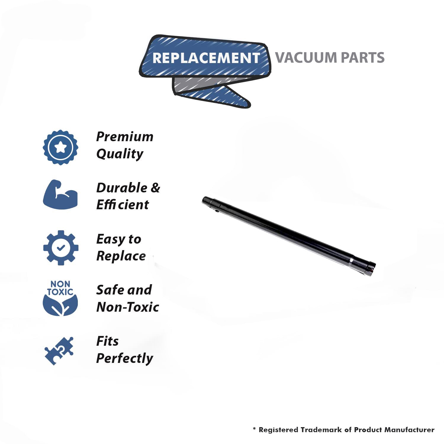 Topvacuumparts Replacement Part For Fit All Vaccum Cleaner 1 1/4'' Telescopic Black Wand # compare to part 34509A