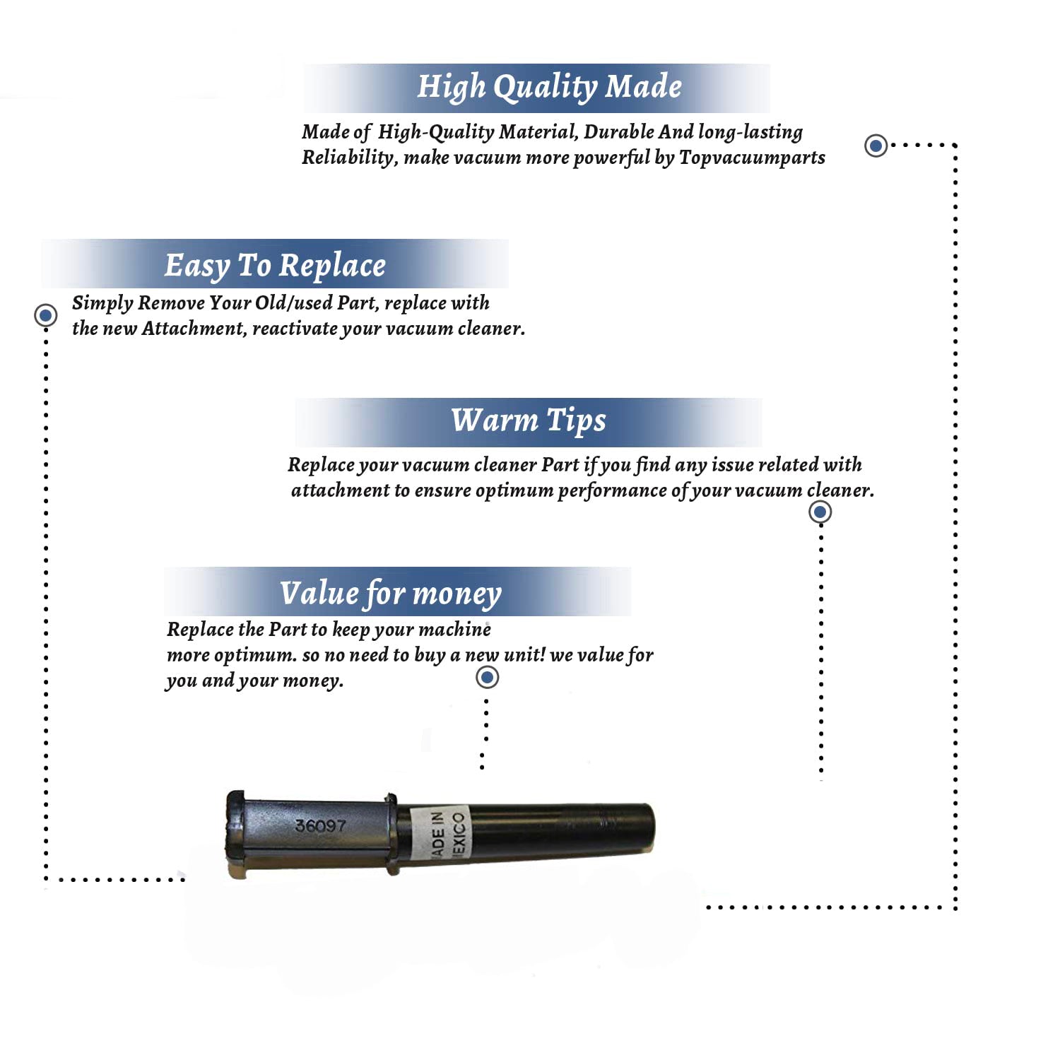 Topvacuumparts Replacement Part For Eureka S647/S663 Vacuum Cleaner Black-Held by Cord Hook Cord Sleeve # compare to part 360973