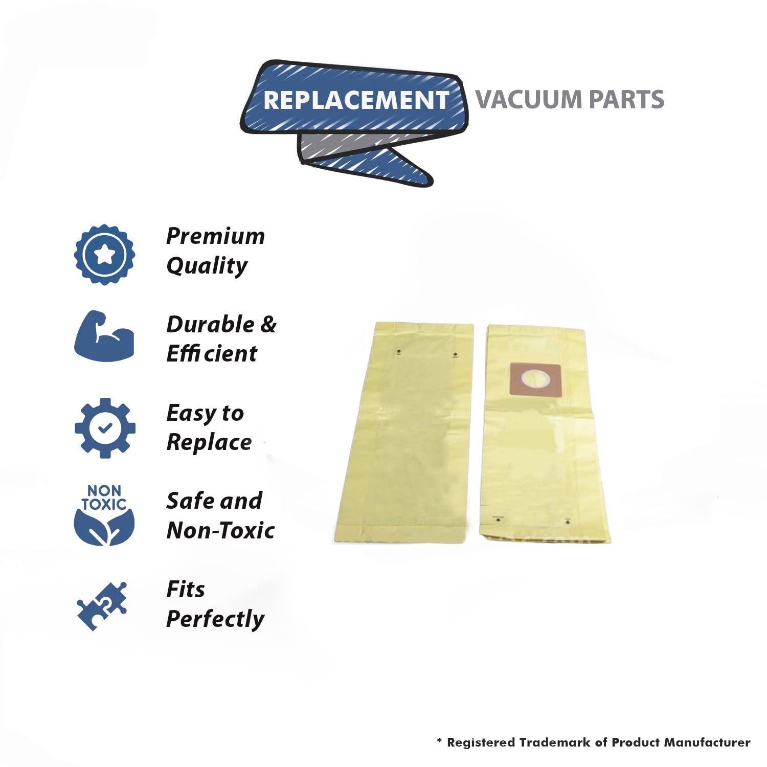 Topvacuumparts Replacement Part For Royal Type B Upright Vacuum Claener Micro Fresh 3 Paper Bags # Compare to part 3671075001