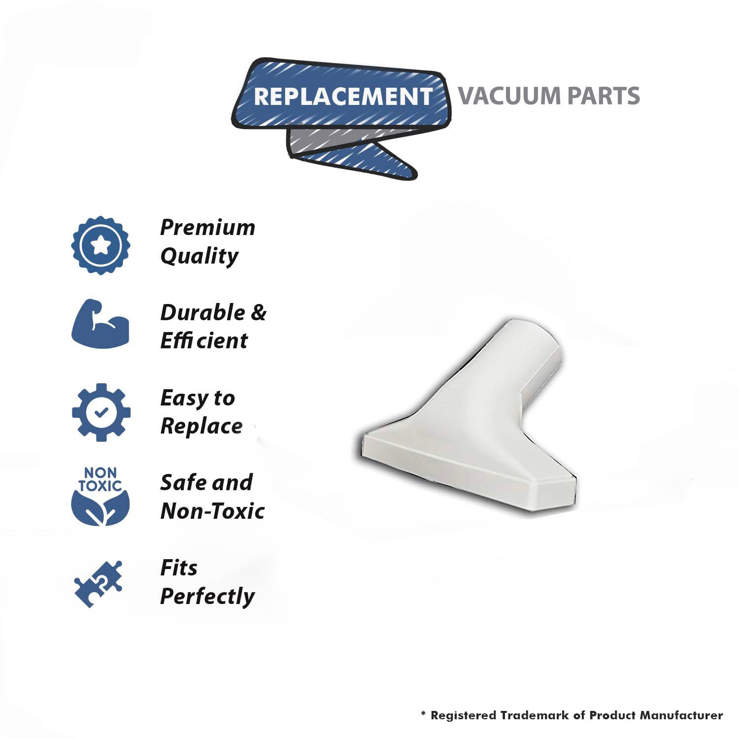 Topvacuumparts Replacement Part For Cen Tec Vacuum Cleaner Light Gray Upholstery Tool with Brush Strip 1 1/4