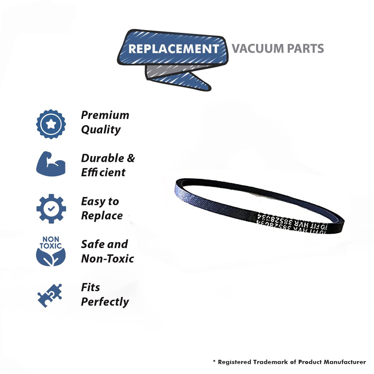 Topvacuumparts (2 PK) 440013158 Generic Belt Replacement Part for Hoover U5194-900, U8341-900, U8361-950, U6425-900, U6445-900 # Part 38-3305-04