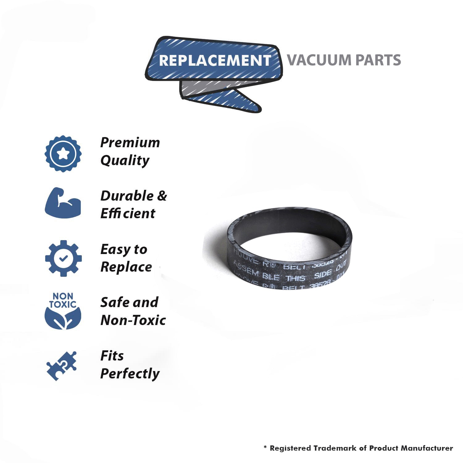 Topvacuumparts Replacement Part For Hoover Q/S Power Nozzle Vacuum Cleaner Flat Belt # compare to part 38528011